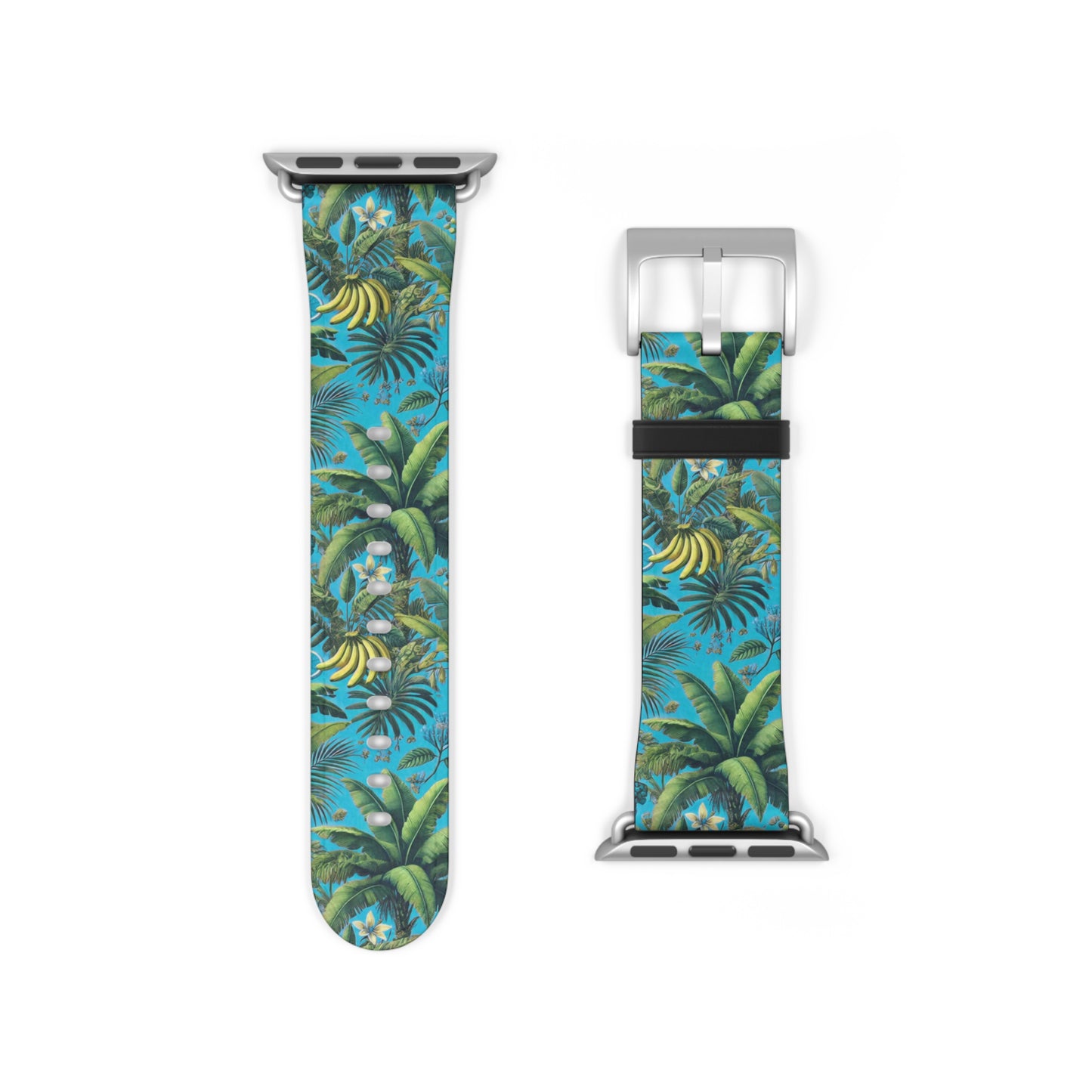 Apple Watch Band - Palms and More Tropical Fruit, Aqua Blue