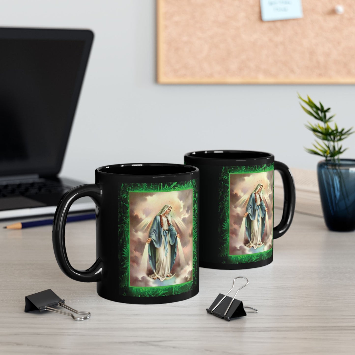 Black Coffee Mug - Tropical Our Lady of Grace