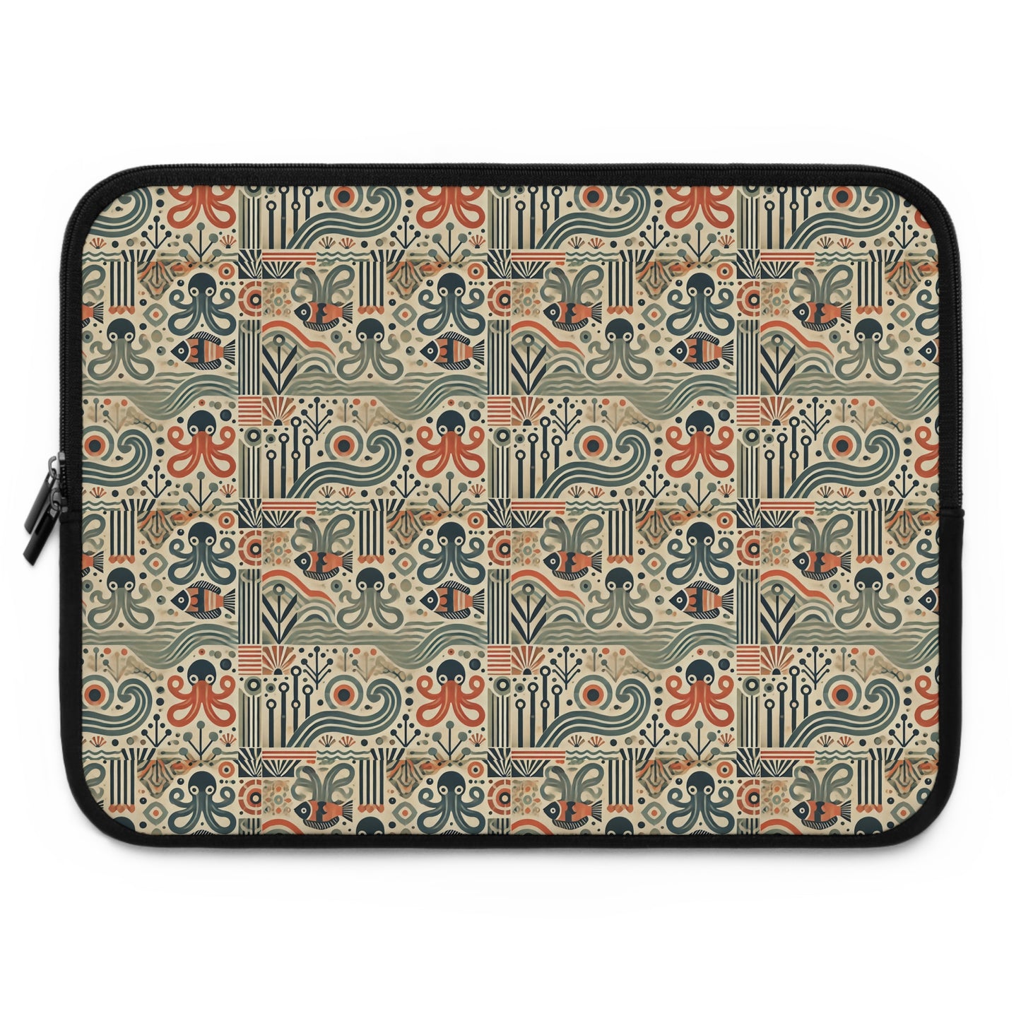 Tropical Laptop Sleeve, 5 Sizes - Perfect for Beach Lovers & Students / Mid-Century Octopus