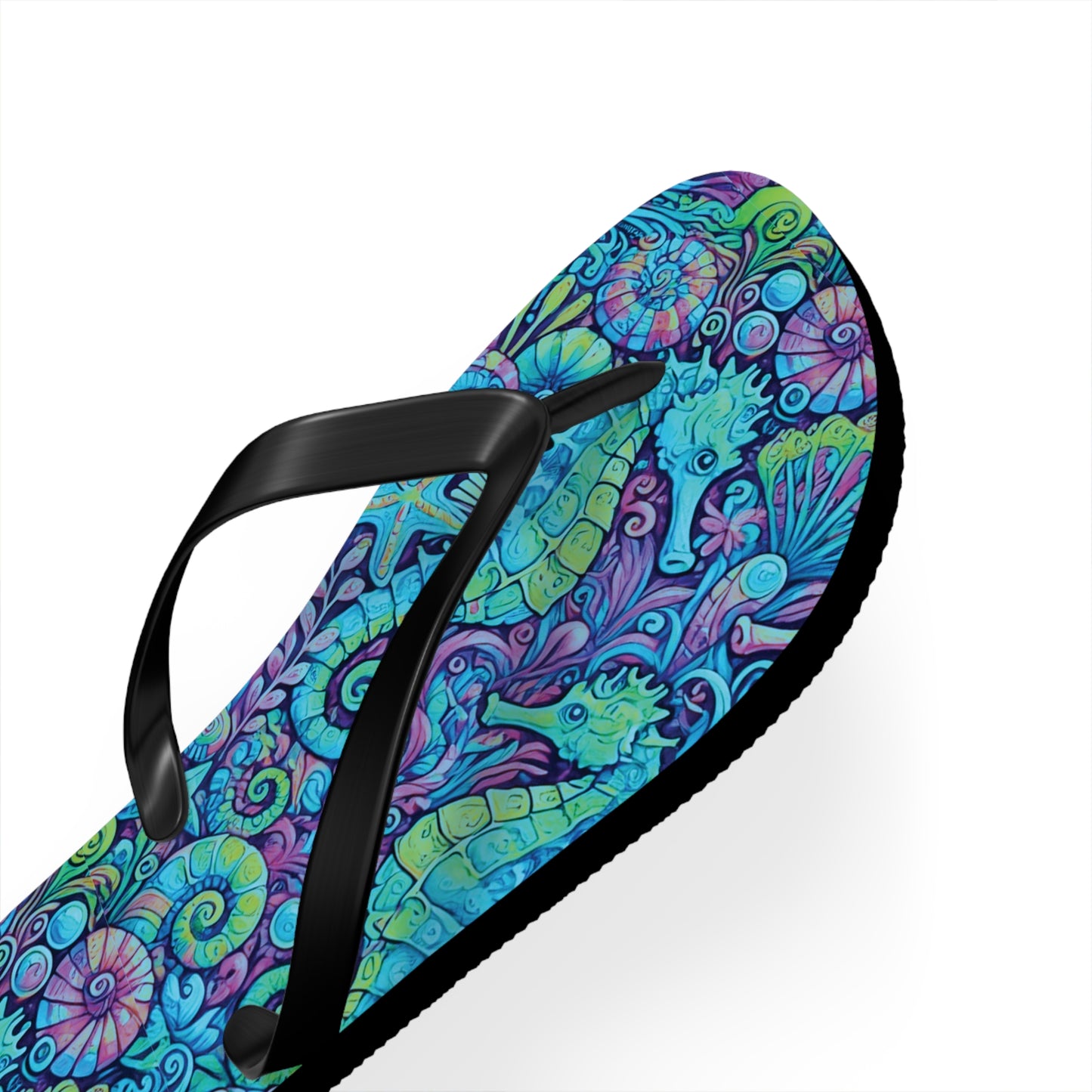 Flip Flops - Seahorses/Turquoise Pop
