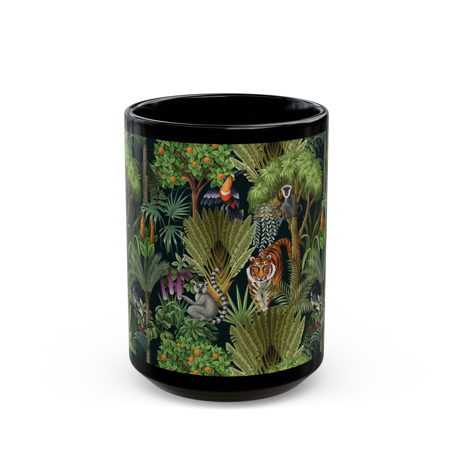 Black Mug (11oz, 15oz), Tiger Haven, Midnight