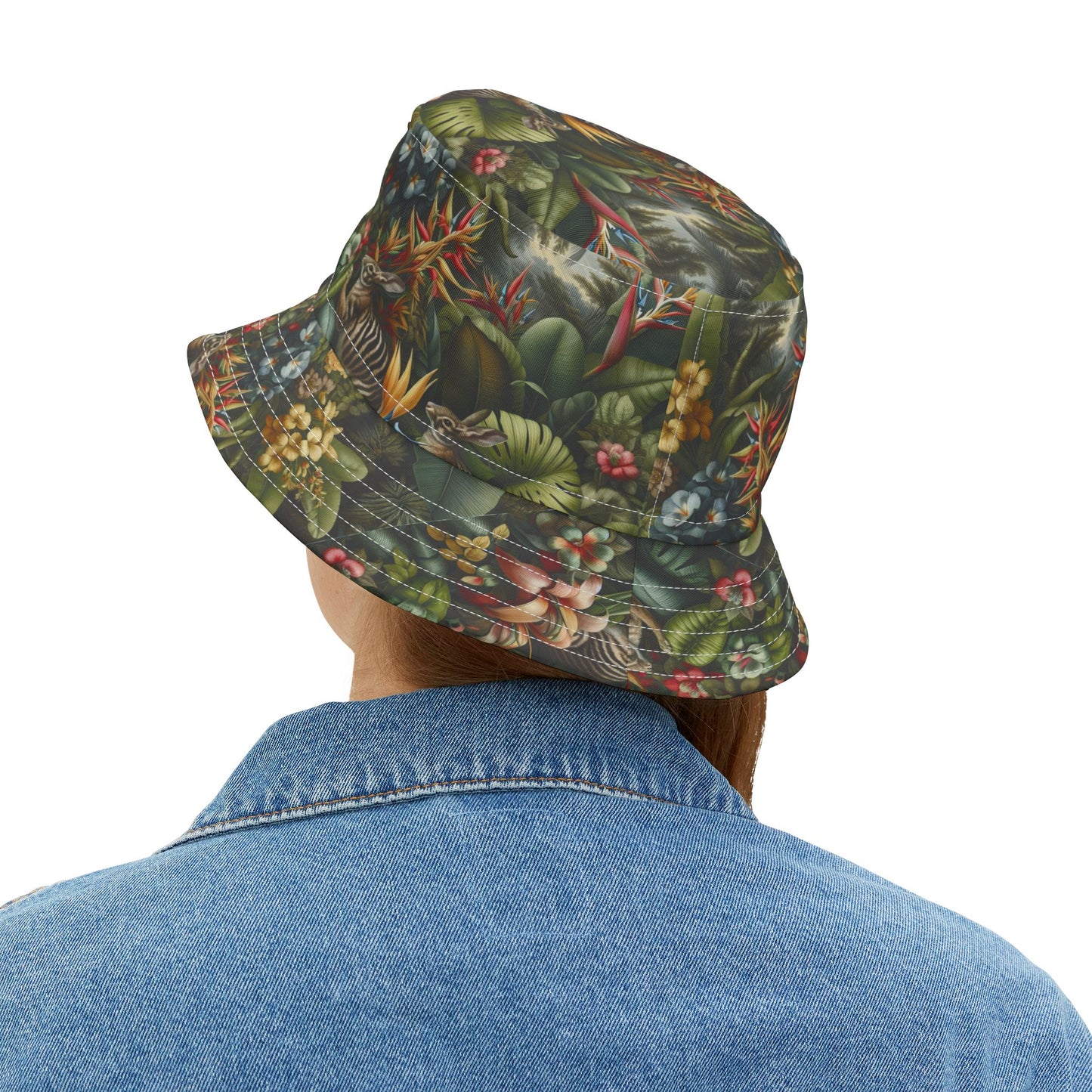 Tropical Polyester Bucket Hat, 2 Sizes - Rainforest Rabbit Outing