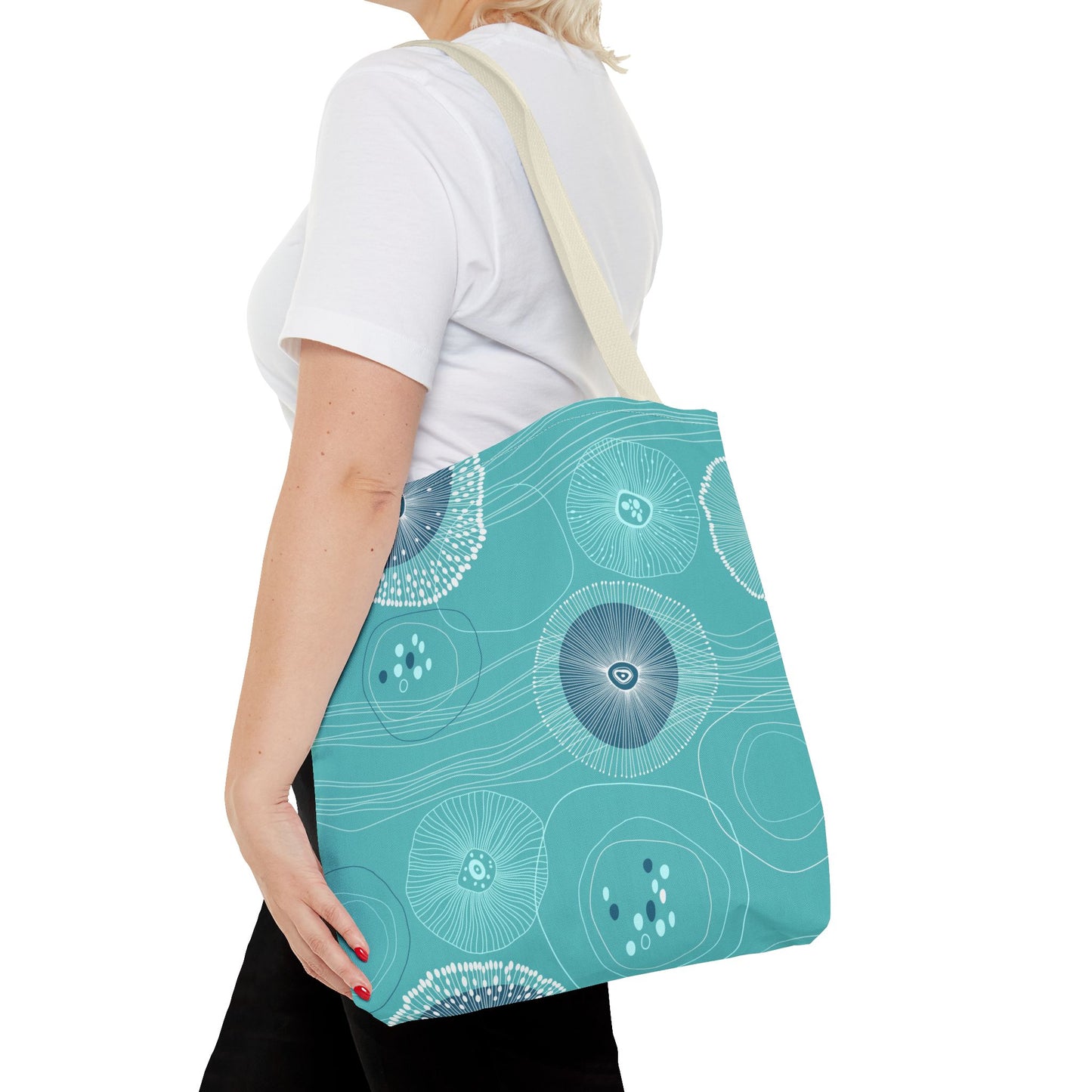 Plankton Drift Teal Tote Bag - 3 Sizes