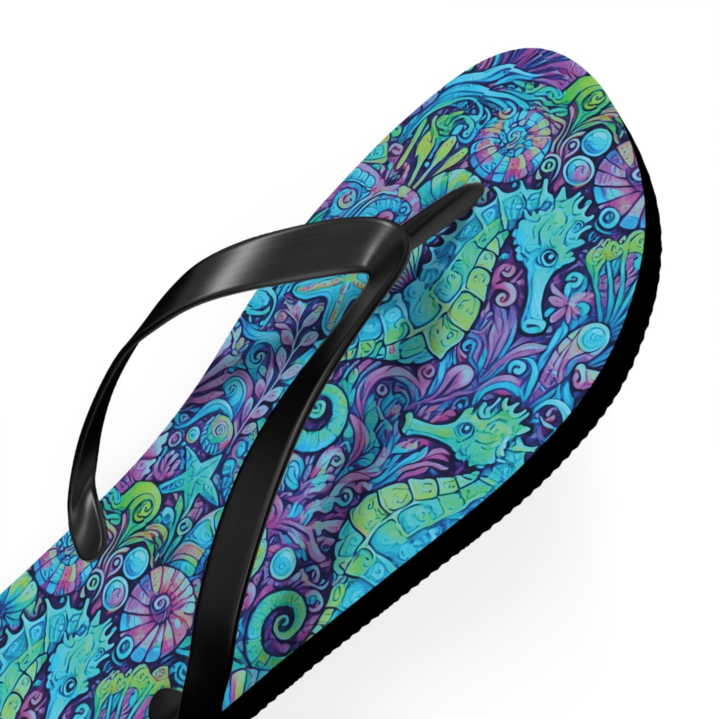 Flip Flops - Seahorses/Turquoise Pop