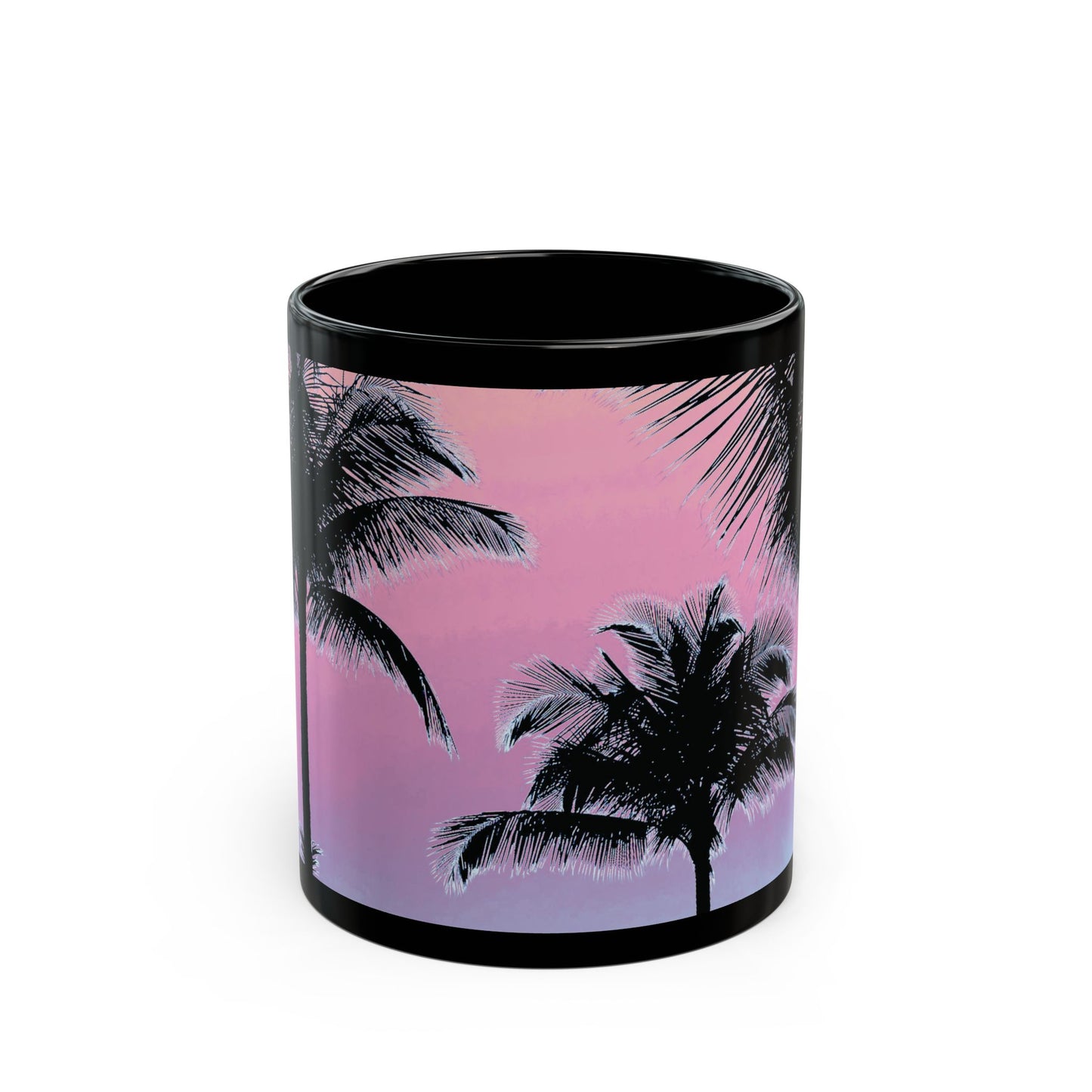 Black Coffee Mug - Palm Glow, Pastels