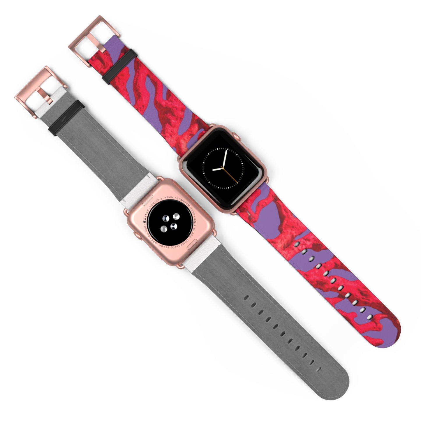 Apple Watch Band - Red Coral, purple background