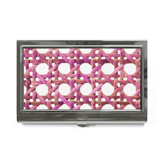 Business Card Holder/Case - Beach Chair Wicker, Hibiscus