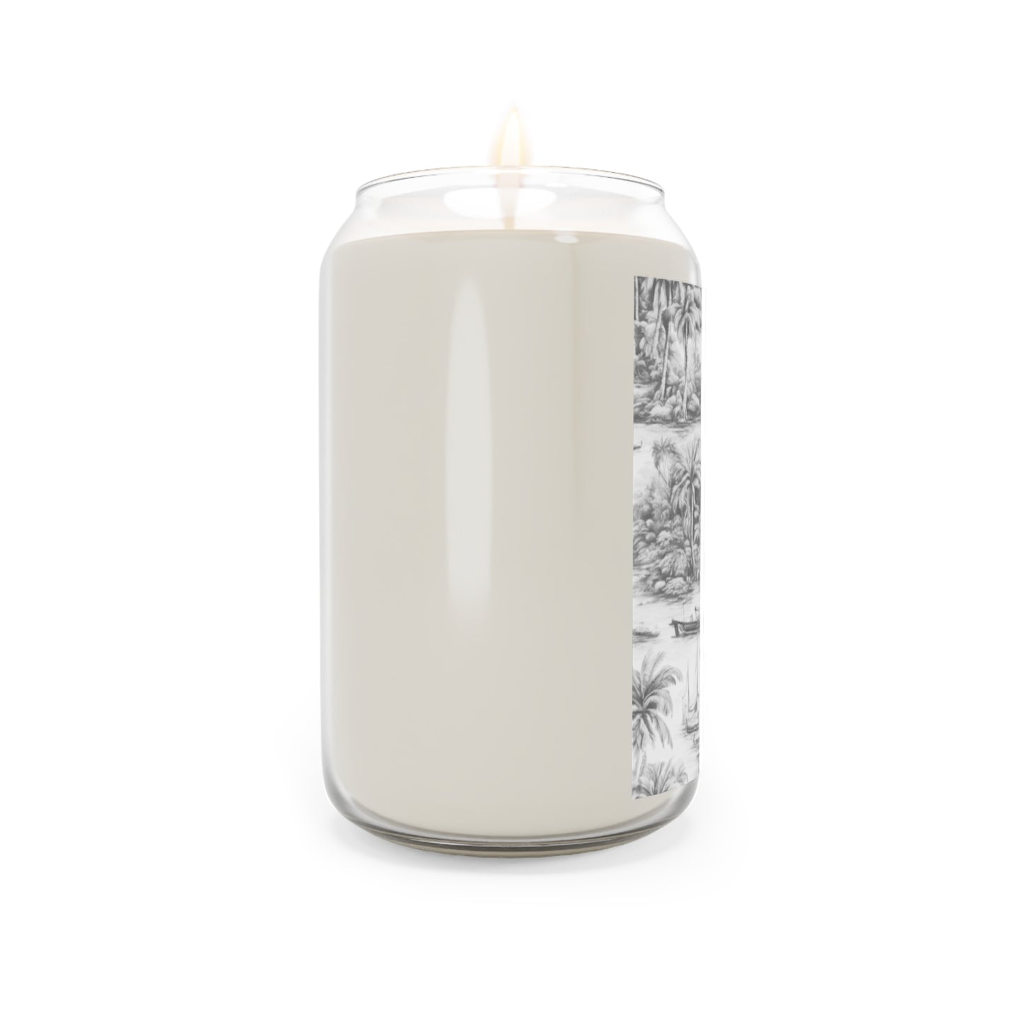 Scented Candle, 13.75oz - Tropical Toile, Soft Black