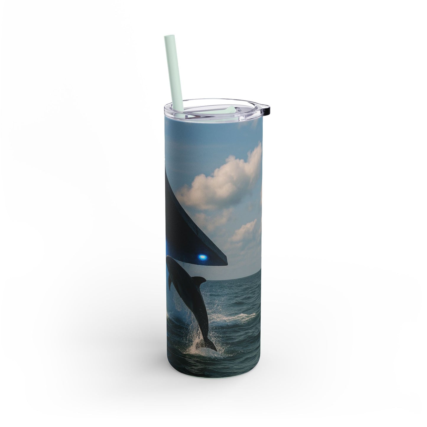 20oz Matte Tumbler, 7 Colors - Stylish Travel Cup -UFO and Dolphin