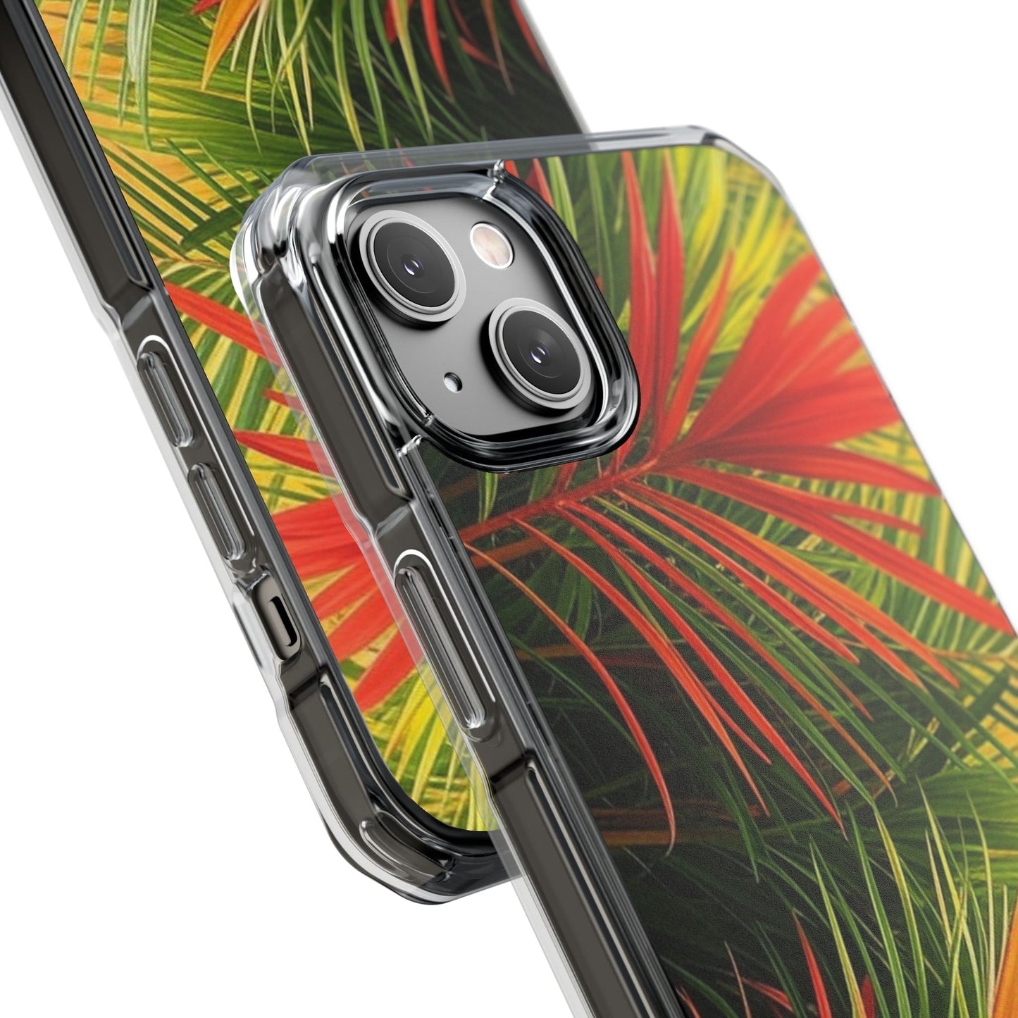 Red Flame Palm Magnetic Clear Phone Case, Many Models