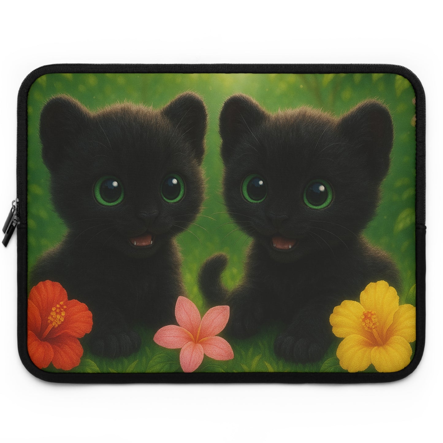 Tropical Laptop Sleeve, 5 Sizes - Perfect for Animal Lovers & Students / Baby Black Panthers