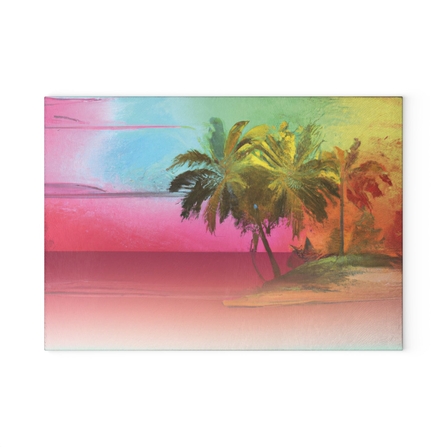 Glass Cutting Board, 2 sizes - Ombre Beach