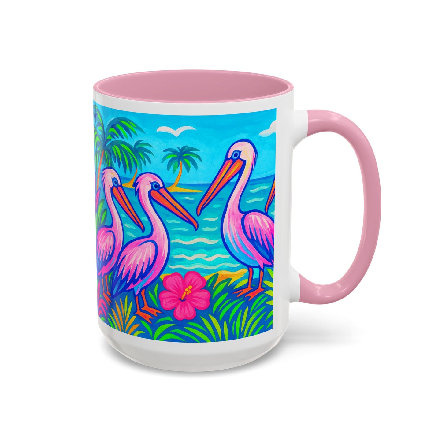 Accent Color Coffee Mug, Many Colors - 11oz & 15oz / Pelican Party