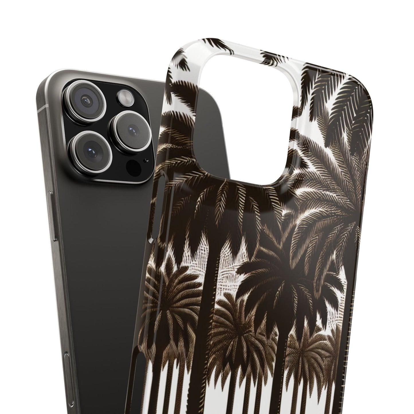 Slim Phone Cases - Woodcut Palm Grove