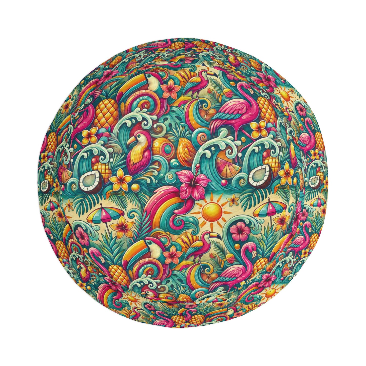 Tropical Polyester Bucket Hat, 2 Sizes - Flamingo Funday