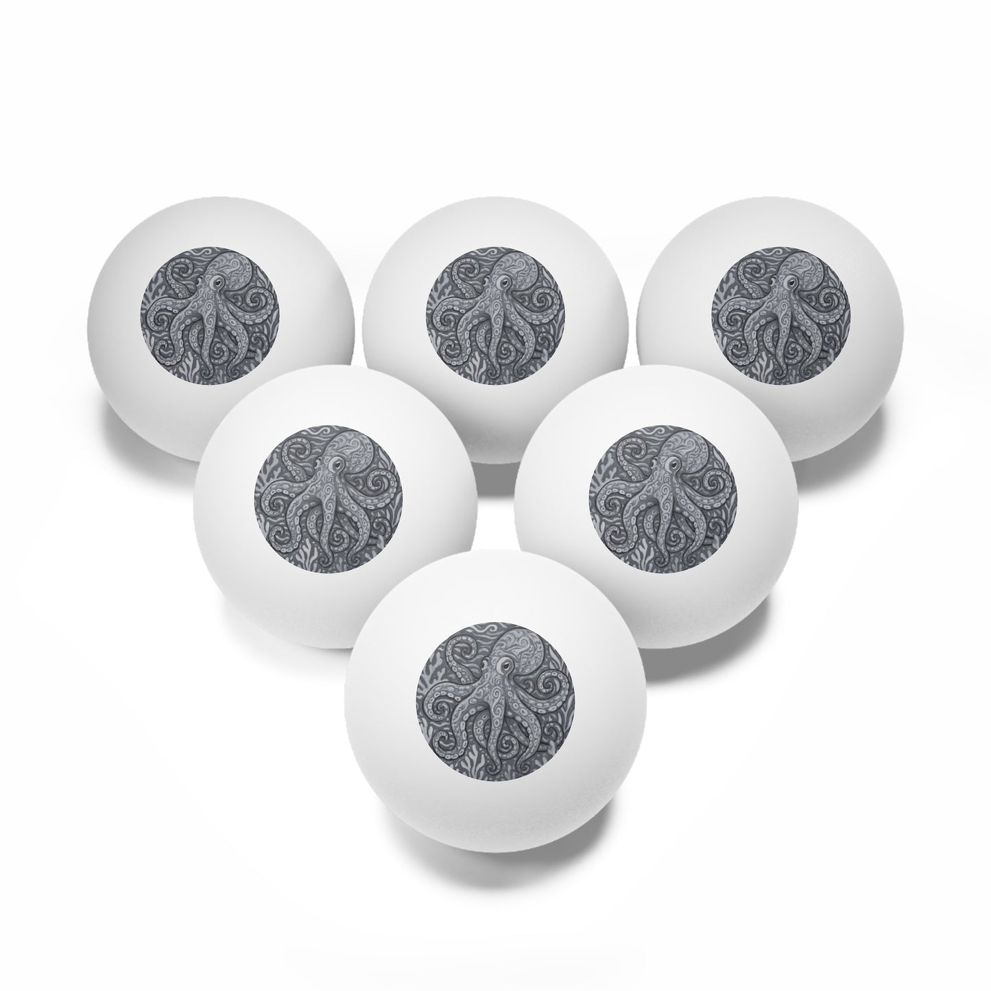 Tropical Paradise Ping Pong Balls - 6 Pack with Noir Kraken Joe