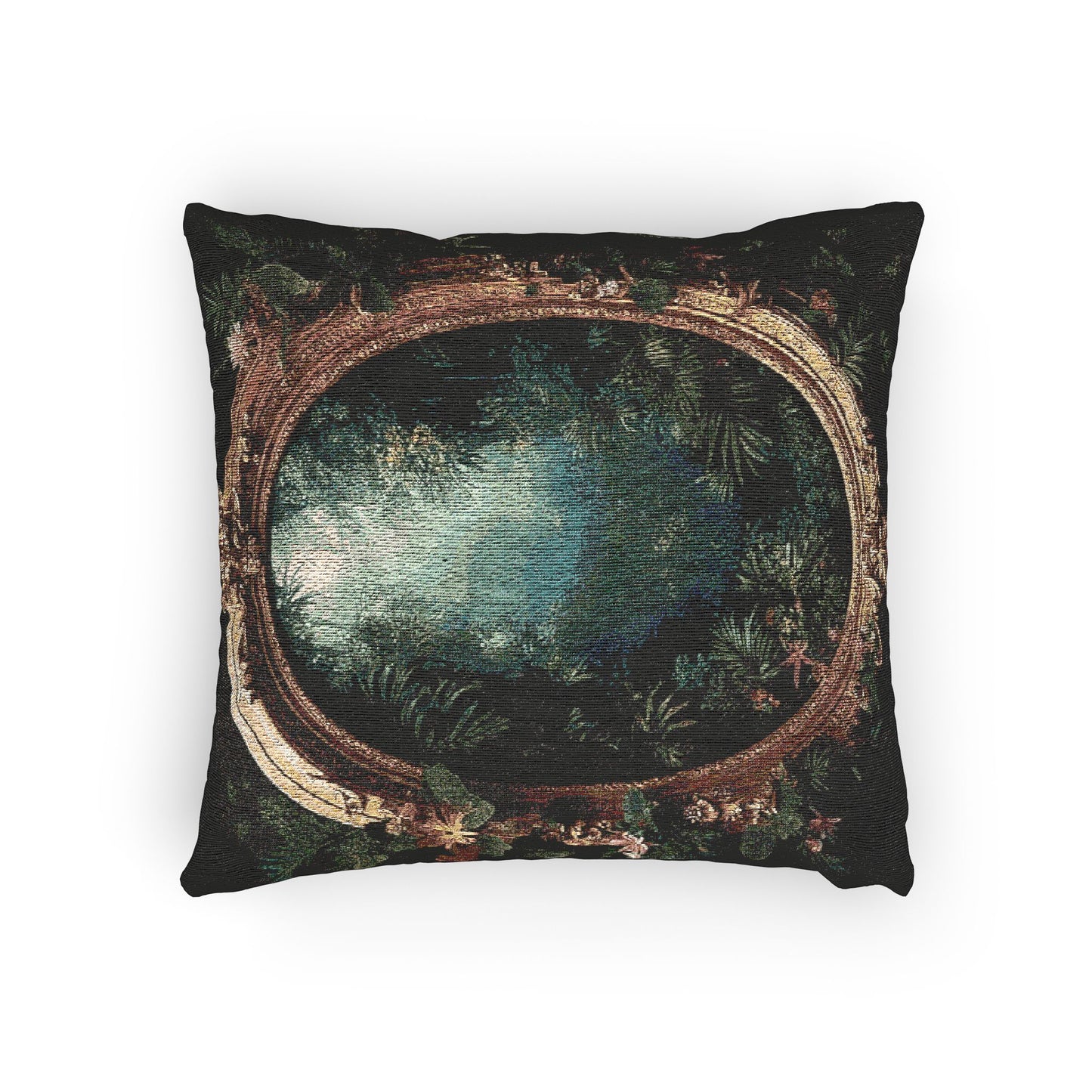 Woven Pillow, 17"W x 18"L - Rainforest Portal to Paradise