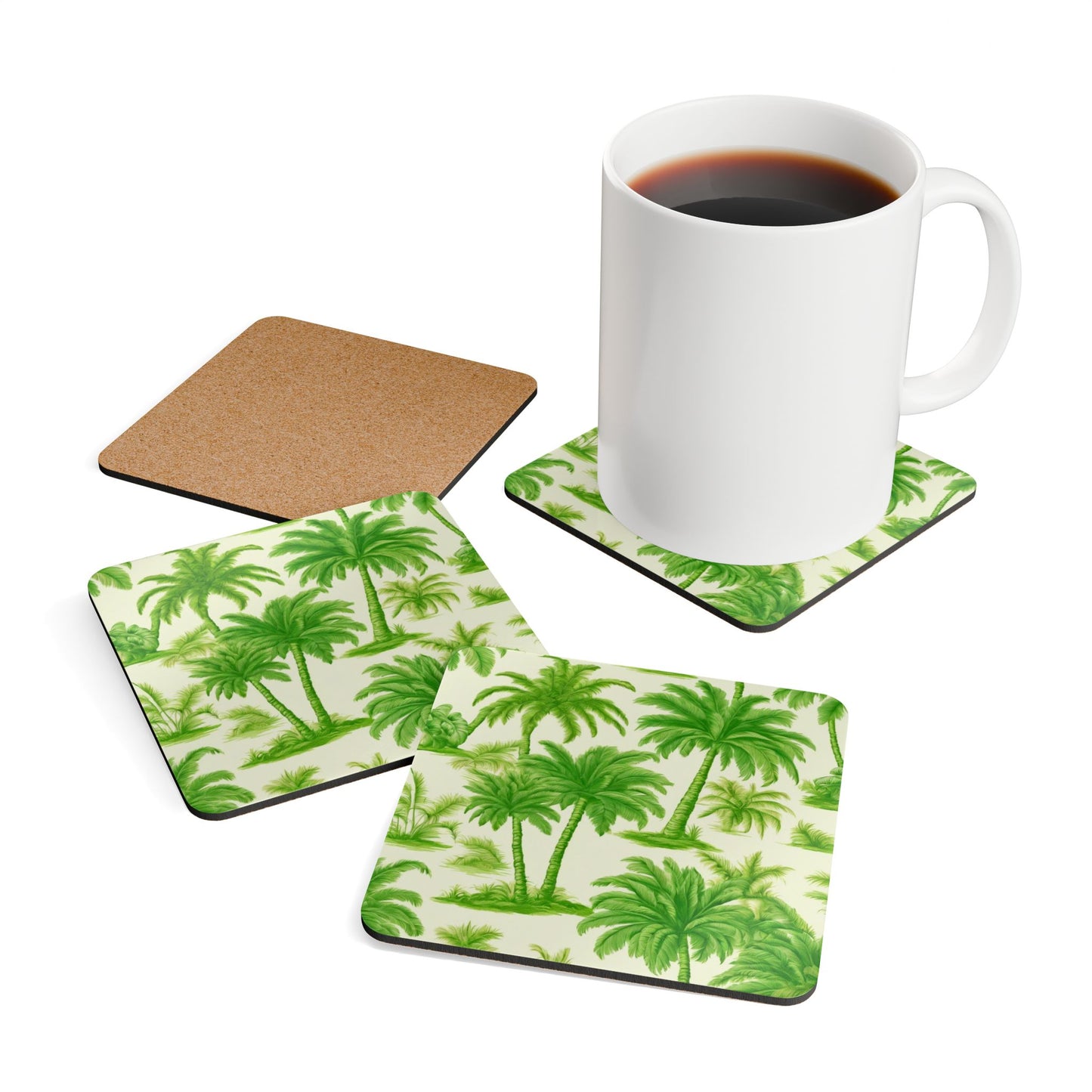 Coaster Set - Playful Palms Toile