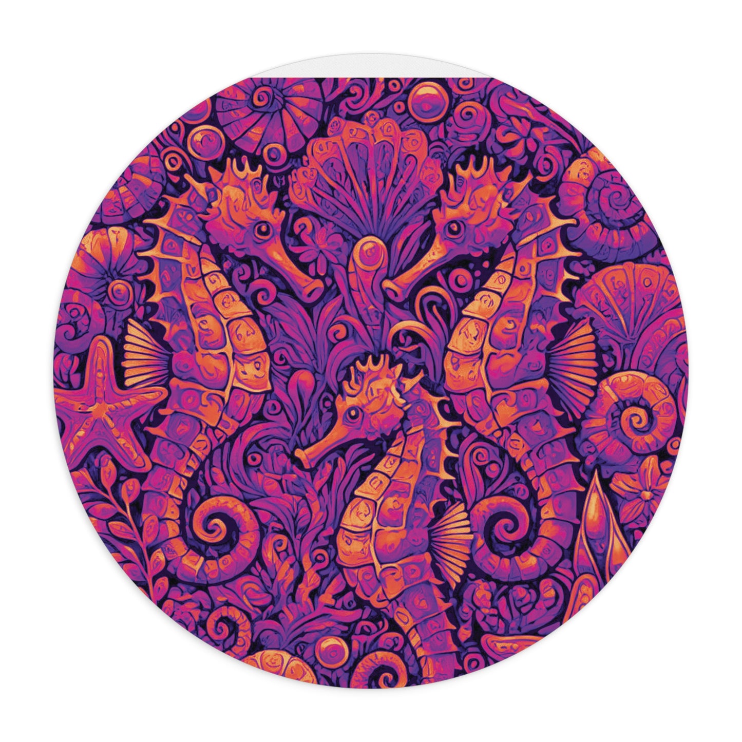 Tropical Mouse Pad, 2 Shapes - Beach Vibes for Home Office & Gamer / Seahorse Trio, Heatwave