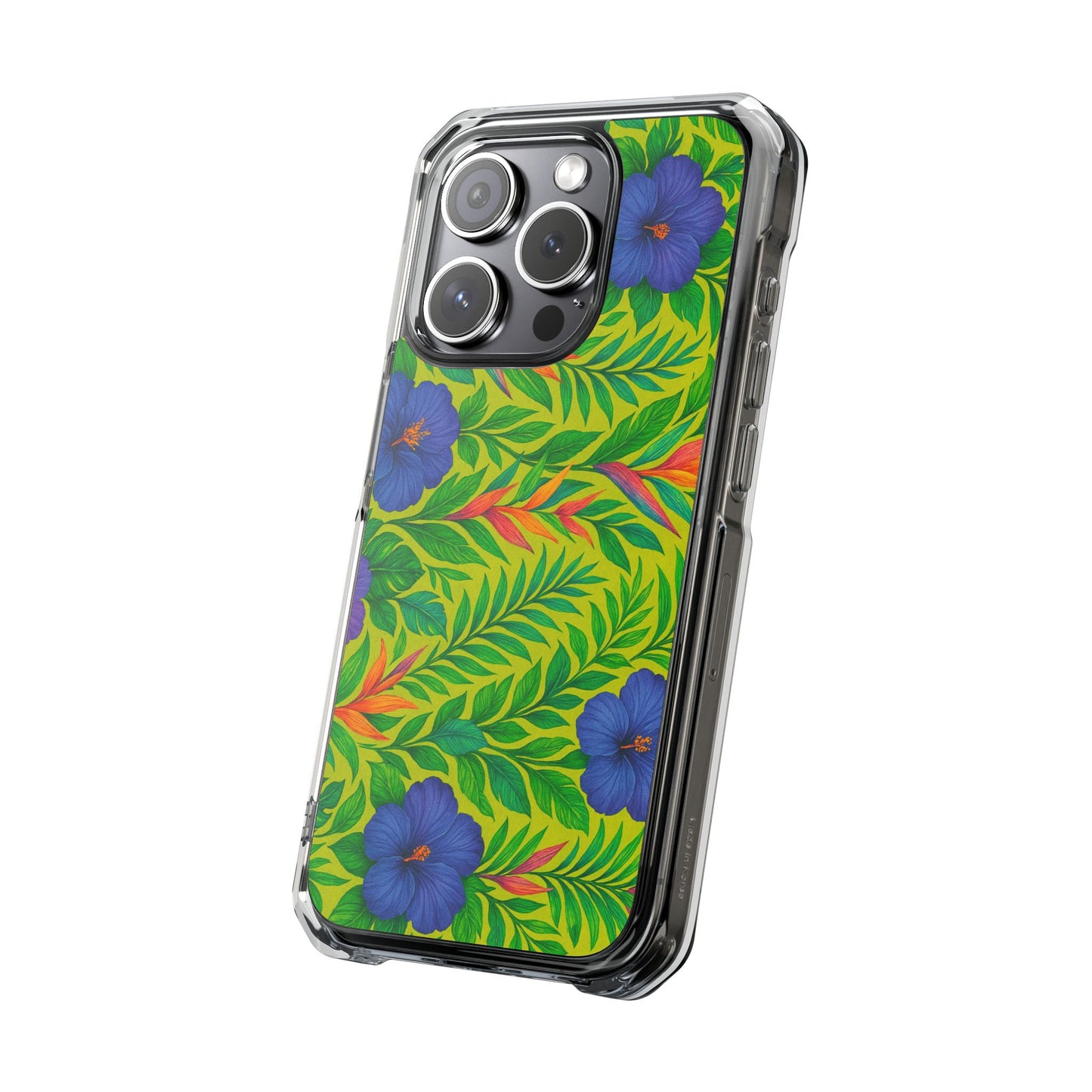 Midnight Flower Lime Magnetic Clear Phone Case, Many Models