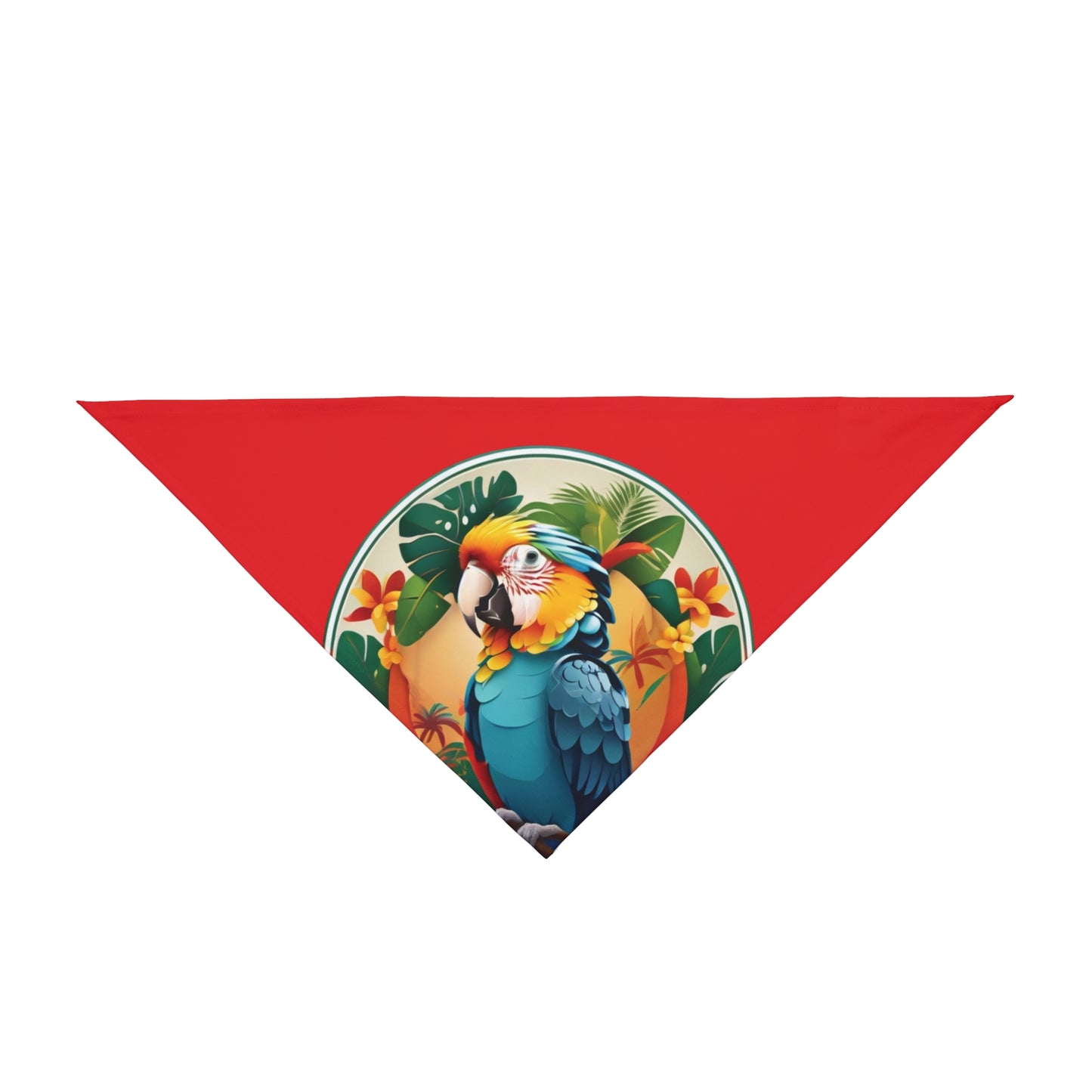 Red Parrot Friend Tropical Pet Bandana, 2 Sizes - Stylish accessory for dogs & cats