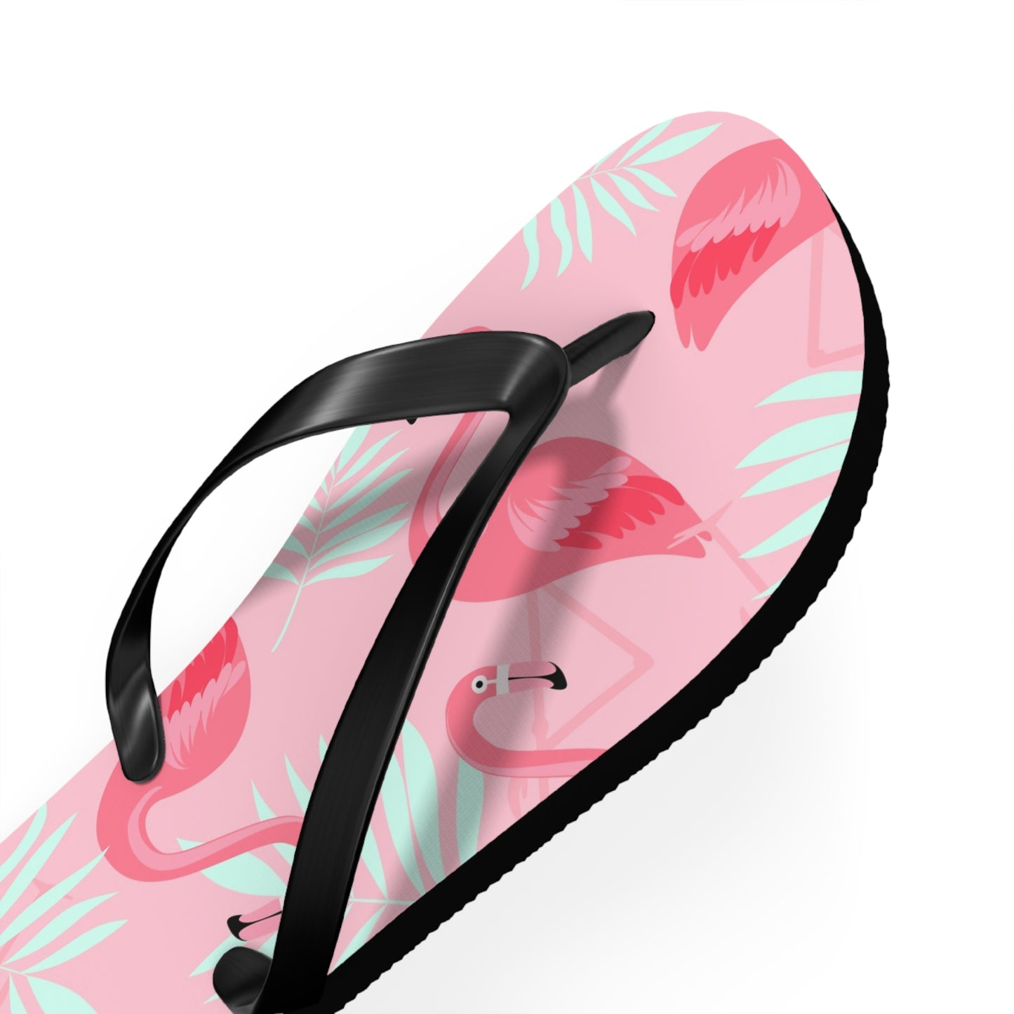 Flip Flops - Pink Flamingo / White Palms