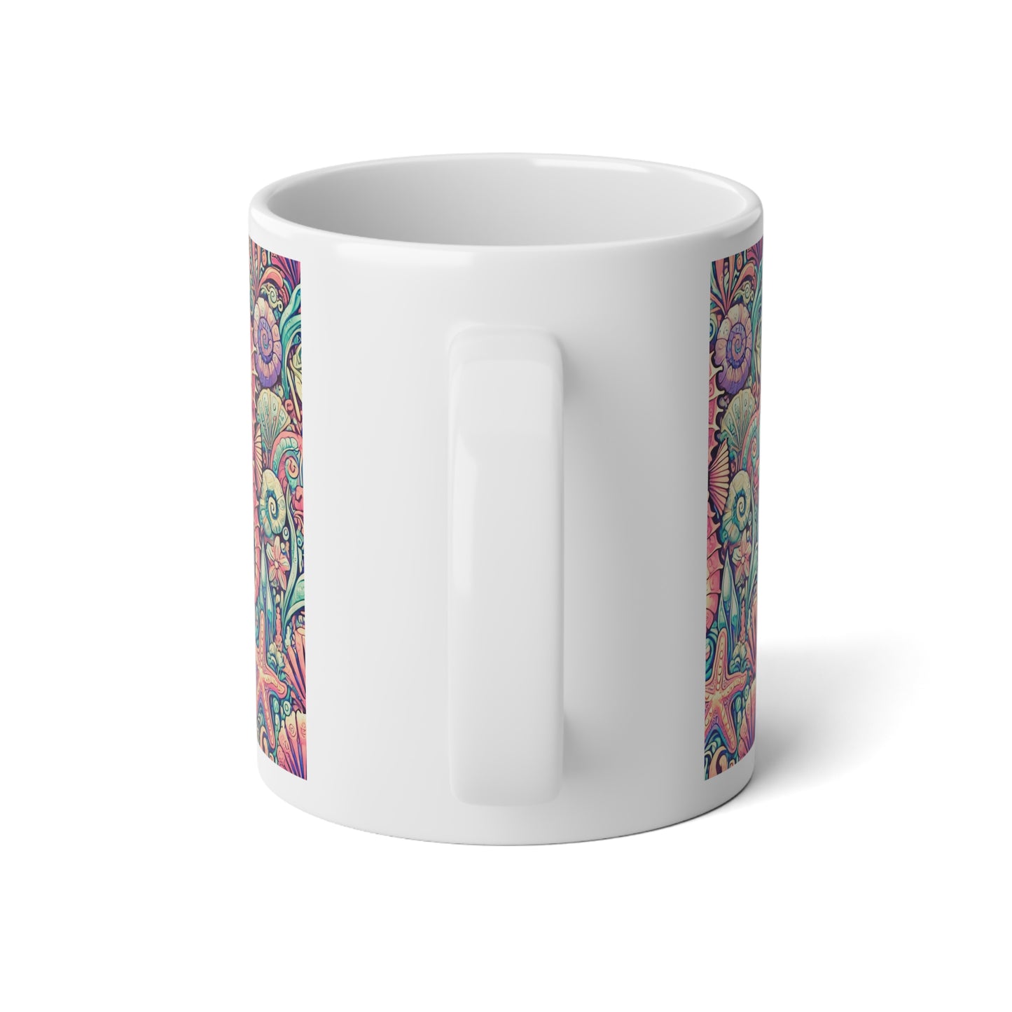Jumbo Mug, 20oz, Seahorses Retro | Tropical Coffee Cup