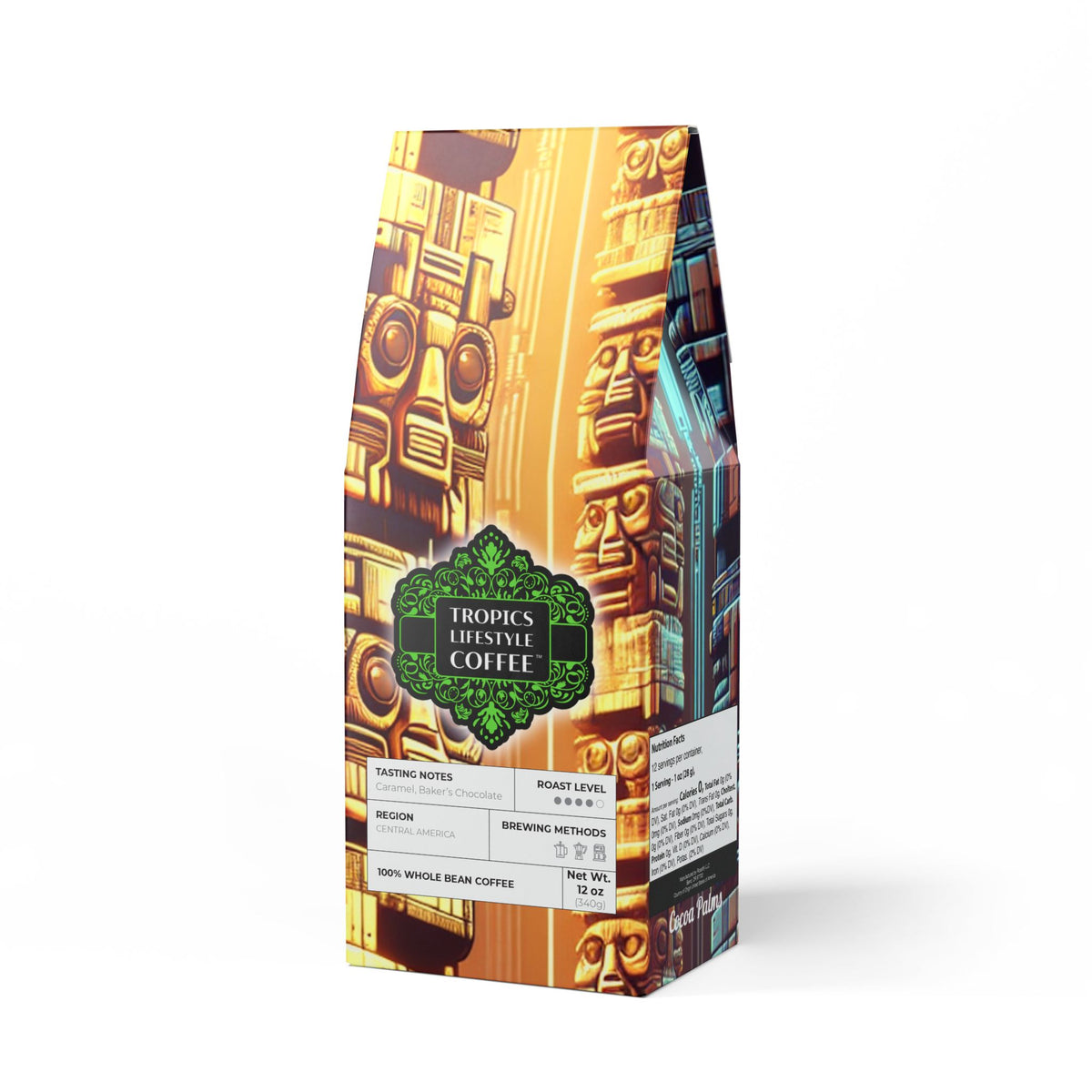 Cocoa Palms Blend™ (Medium-Dark Roast) Specialty Grade Craft Coffee / Techno Tiki Totems