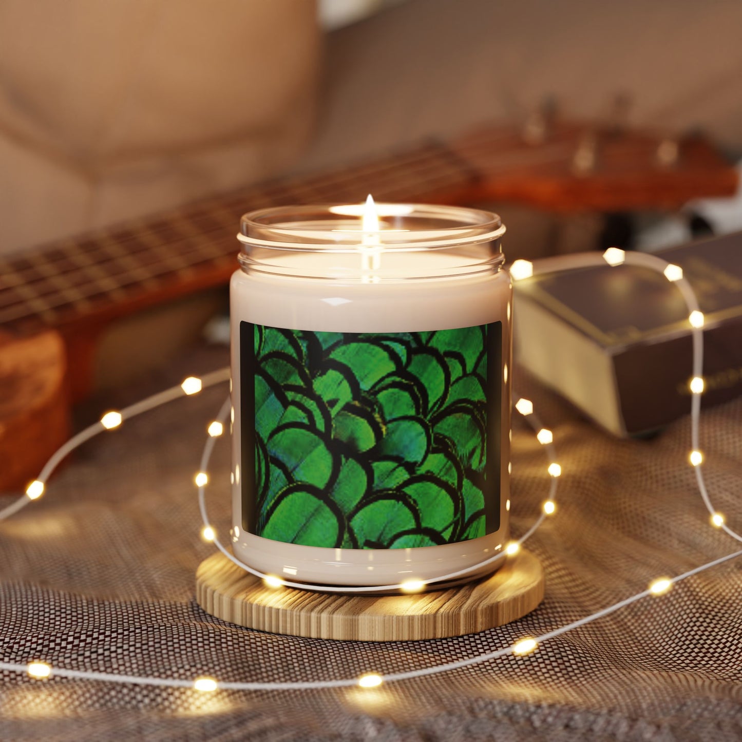 Scented Soy Candle, 9oz, Green Peacock