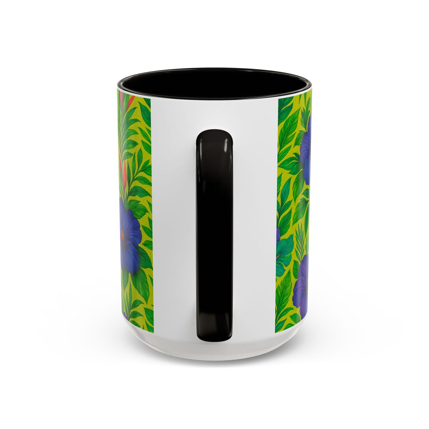 Vibrant Floral Coffee Mug - 11oz & 15oz / Midnight Flower Lime