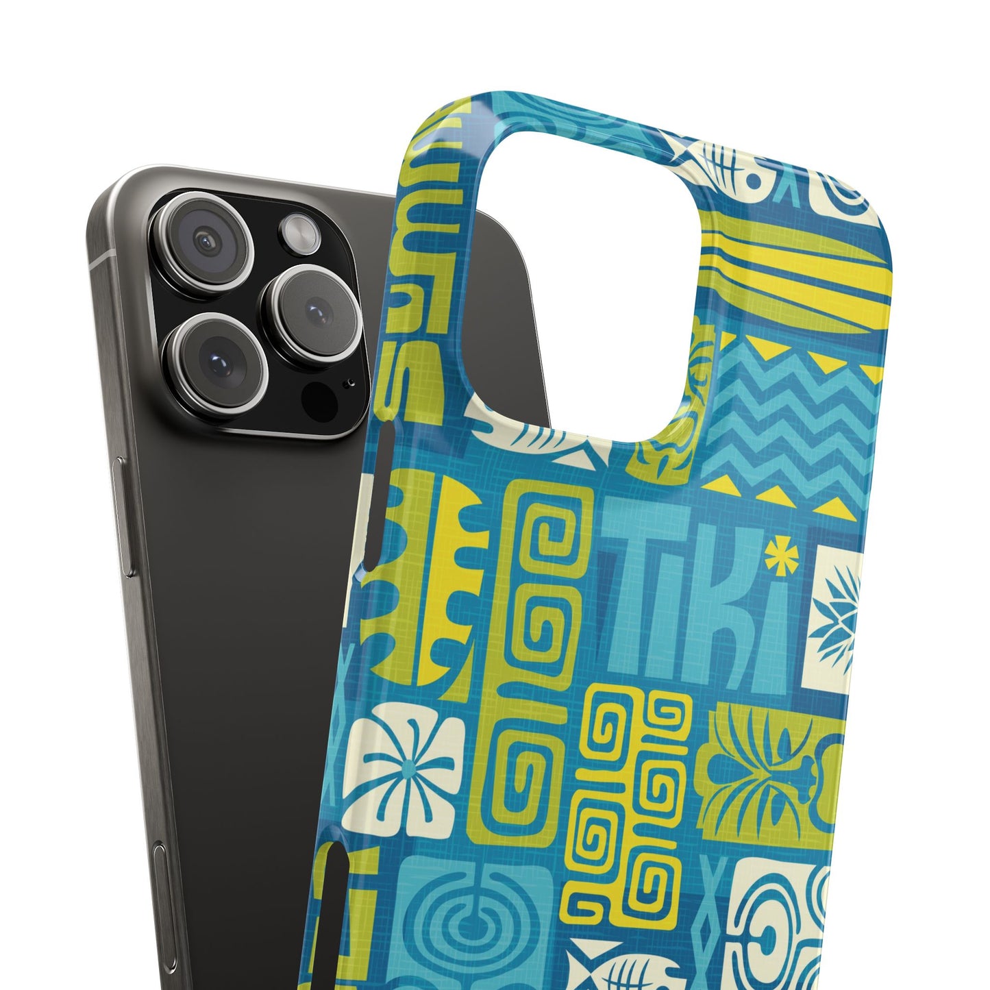 Slim Phone Cases - Tiki Poster Blue