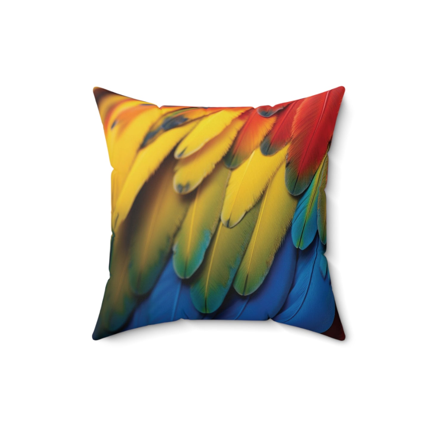 Decorative Pillow - Accent Cushion, 4 Sizes / Rainforest Macaw Feathers