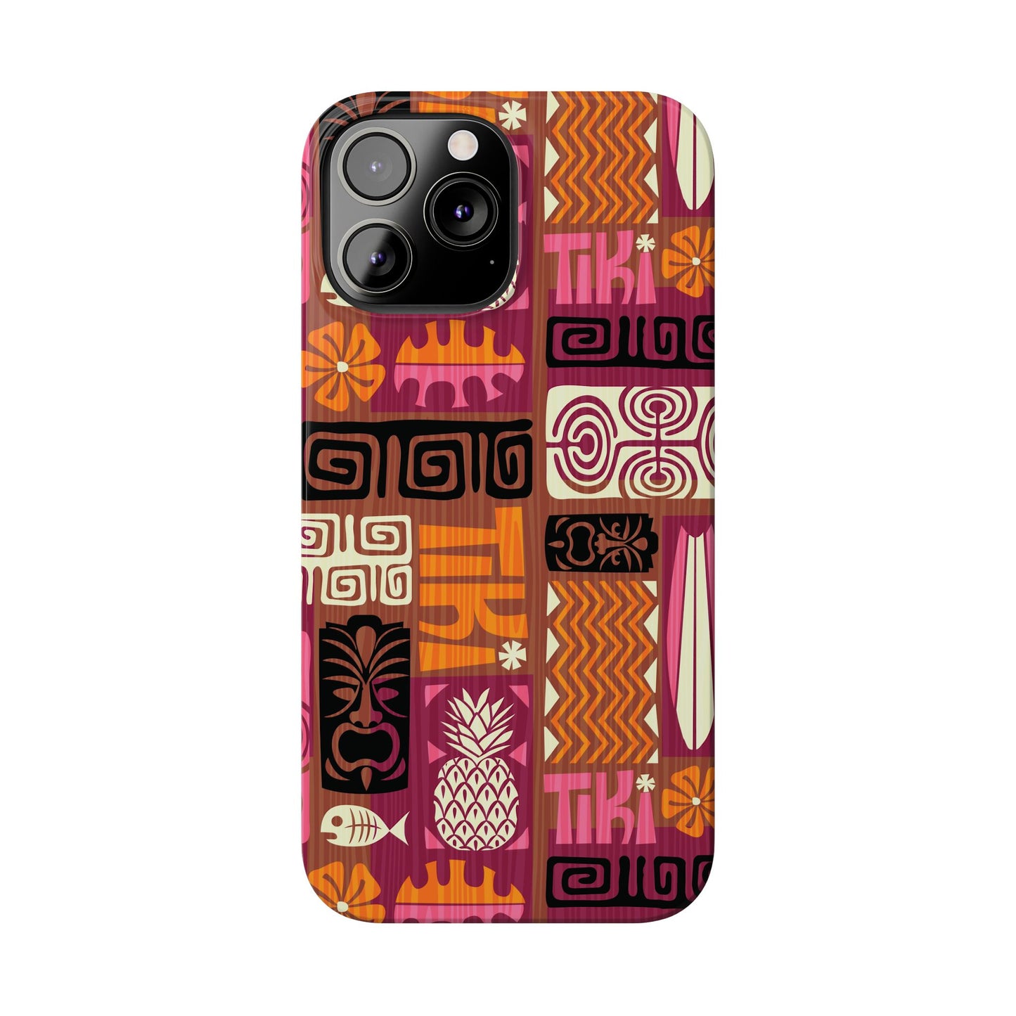 Slim Phone Cases - Tiki Poster Pink/Orange