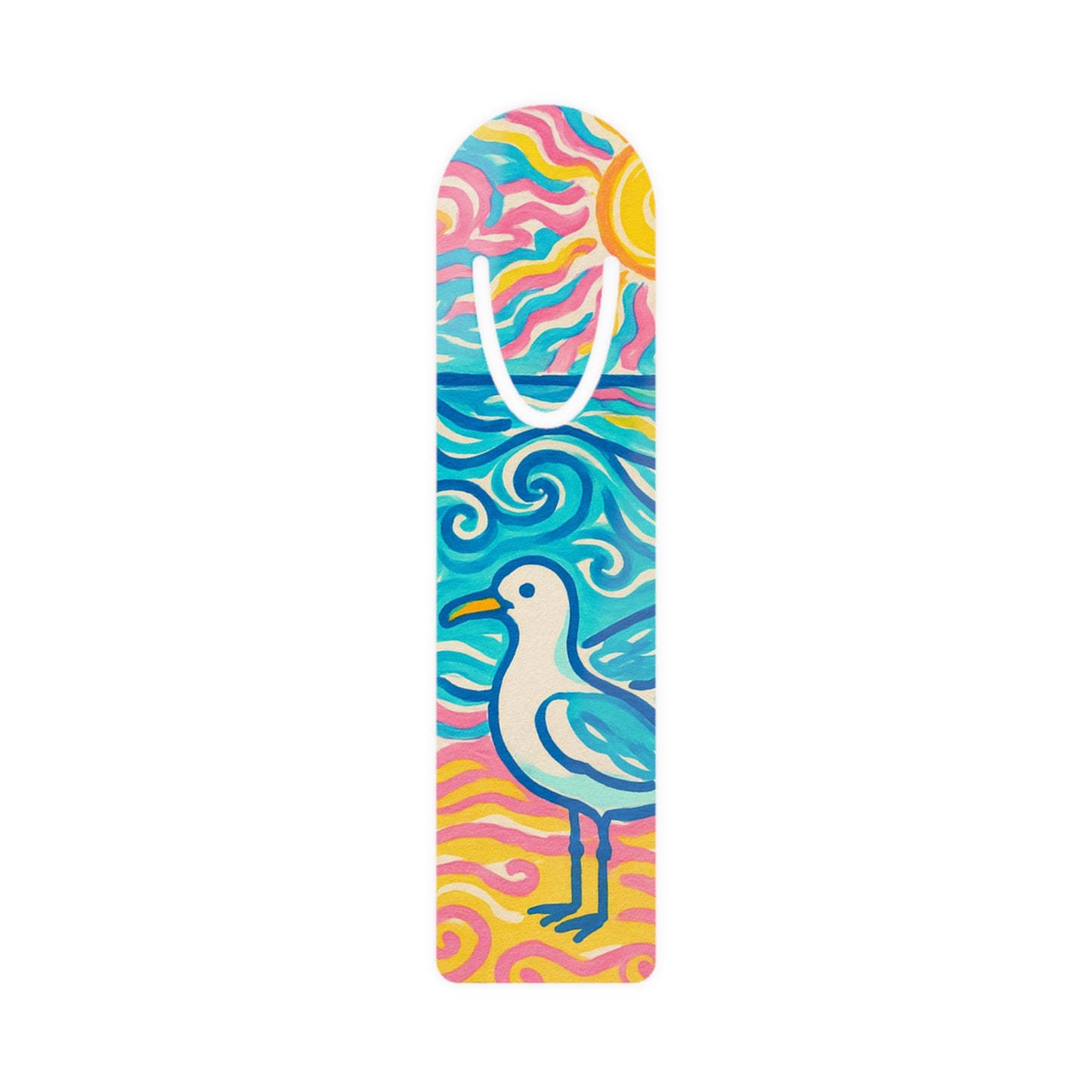 Bookmark - Aluminum, Tropical Beach Seagull