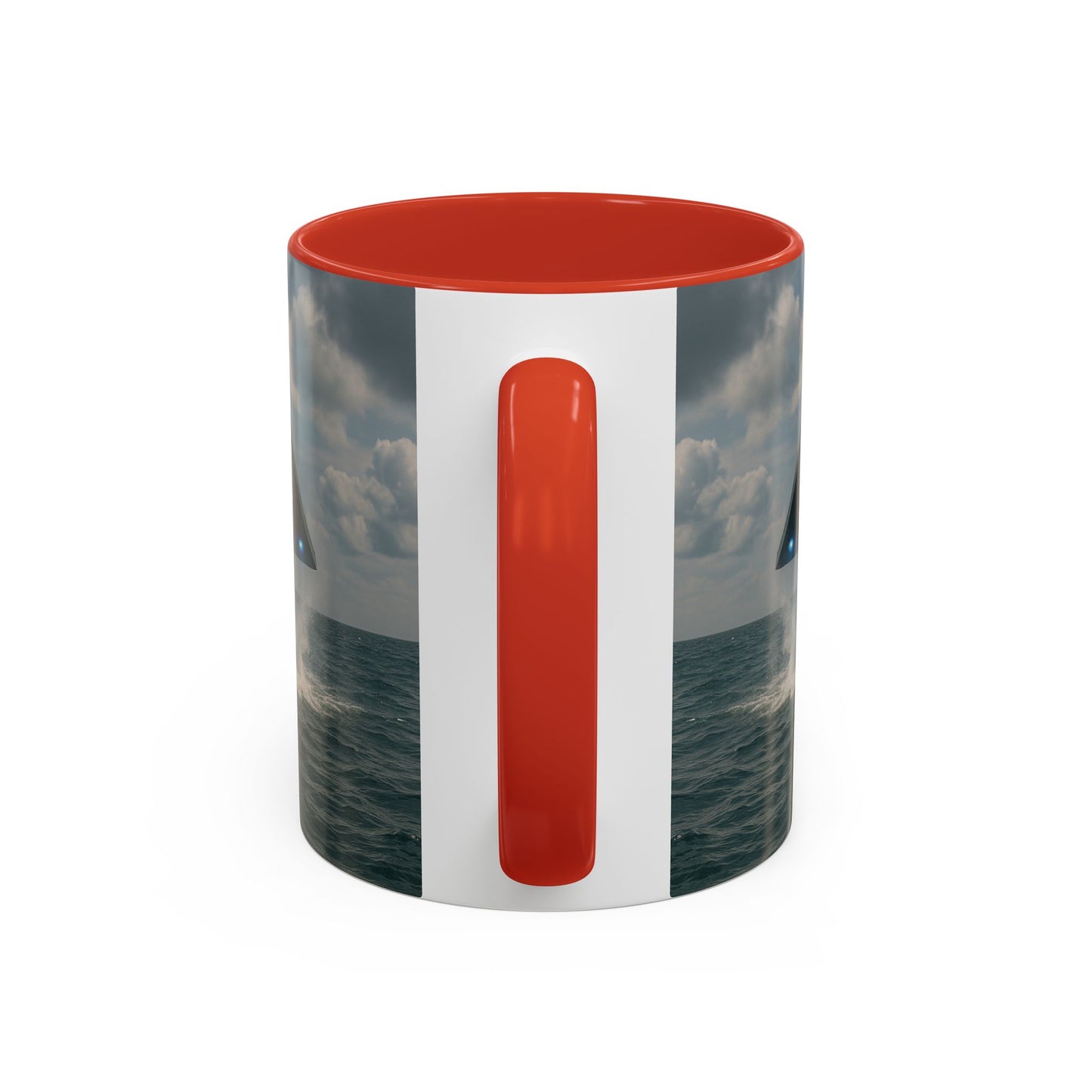 Accent Coffee Mug (11, 15oz), 8 Colors - UFO and Dolphin