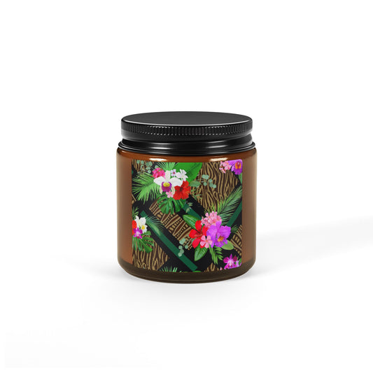 Scented Soy Candle (Multi-Size, Amber Jar) - Tiki Orchids