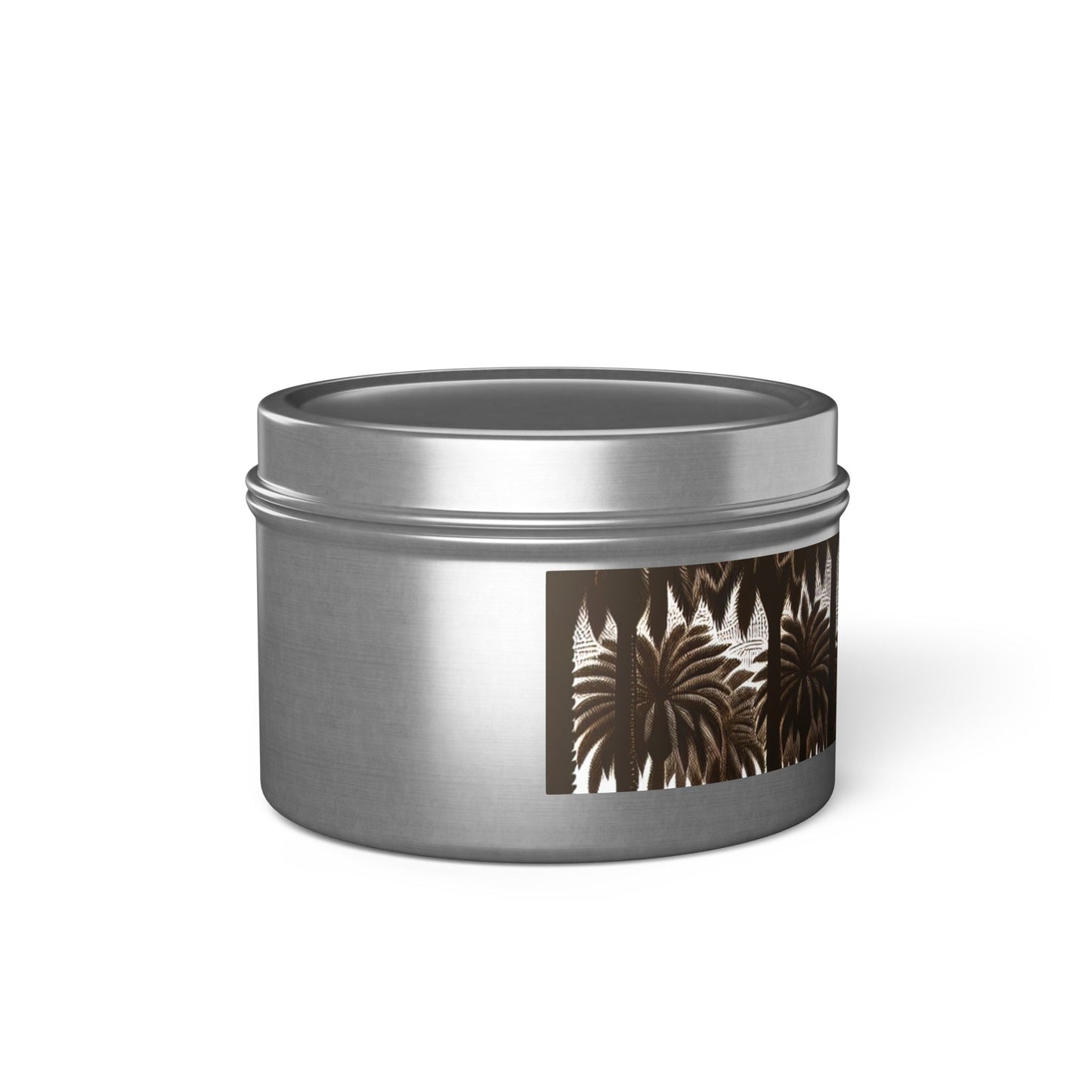 Tin Candles, 2 sizes, 3 tin colors - Woodcut Palm Grove