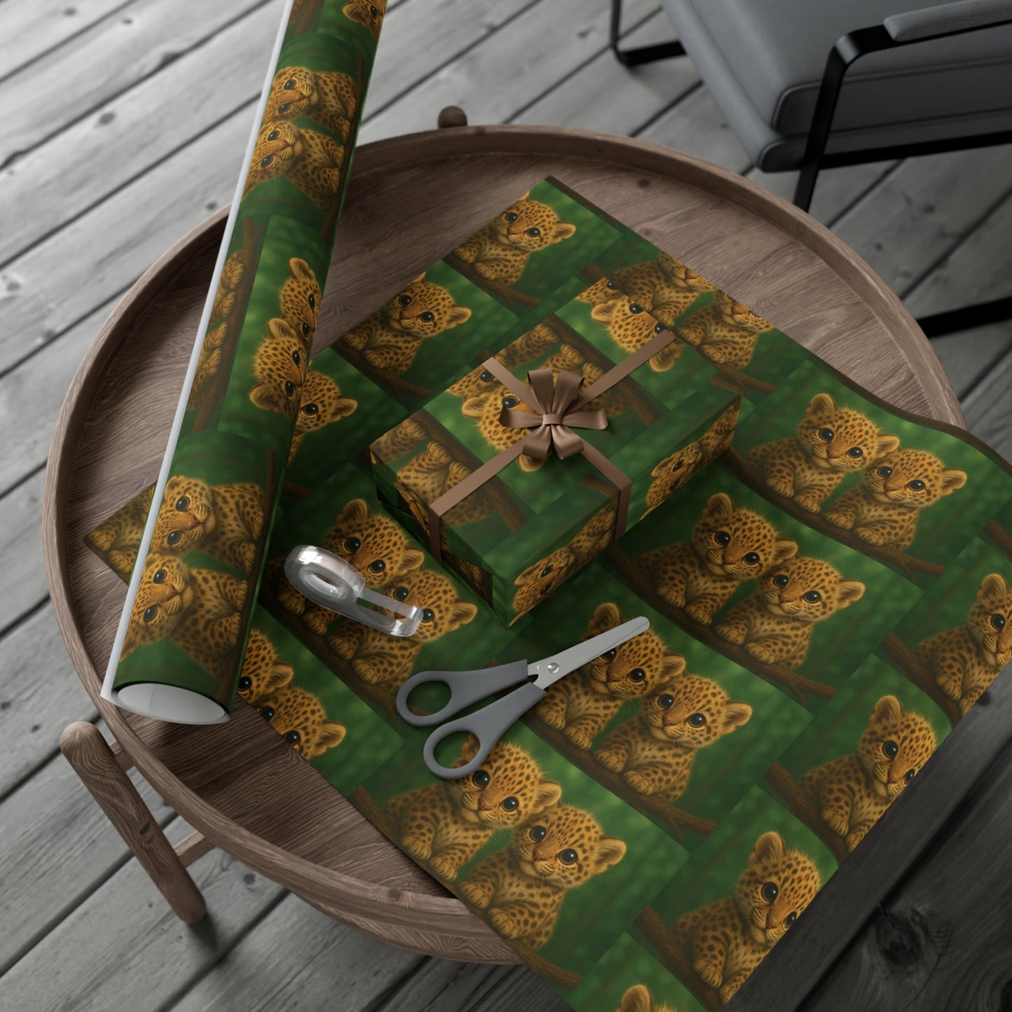 Wrapping Paper - Tropical Gift Wrap for All Occasions / 3 Sizes, 2 Finishes / Baby Jaguars