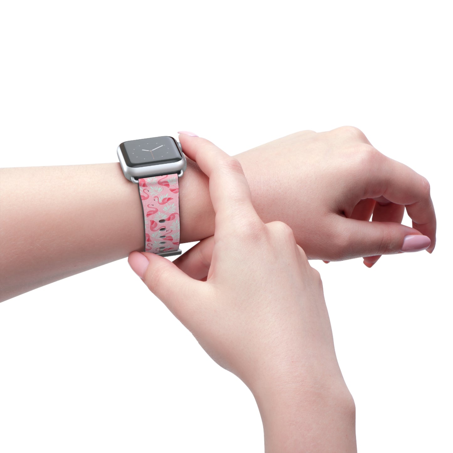 Watch Band - Flamingo With White Palms