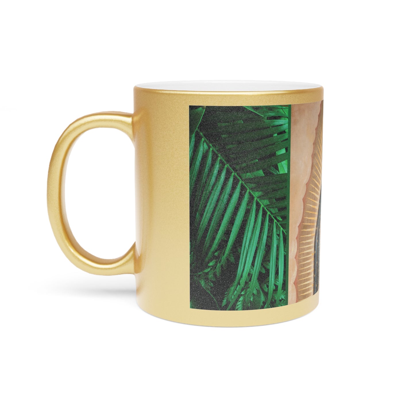 Religious Metallic Mug, Gold or Silver - MACRO "Tropical Rainforest Our Lady of Guadalupe"