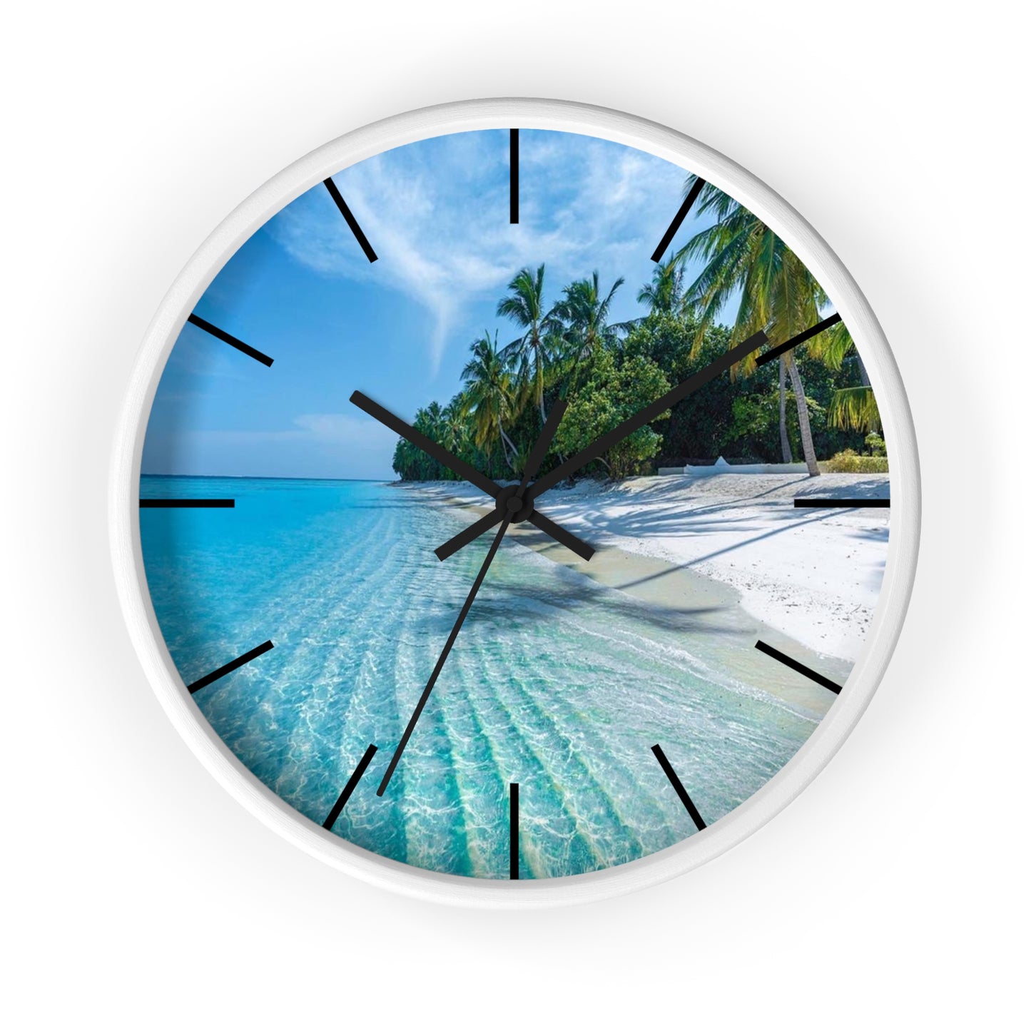 Wall Clock, Calming Private Beach, Hands/Base Variants