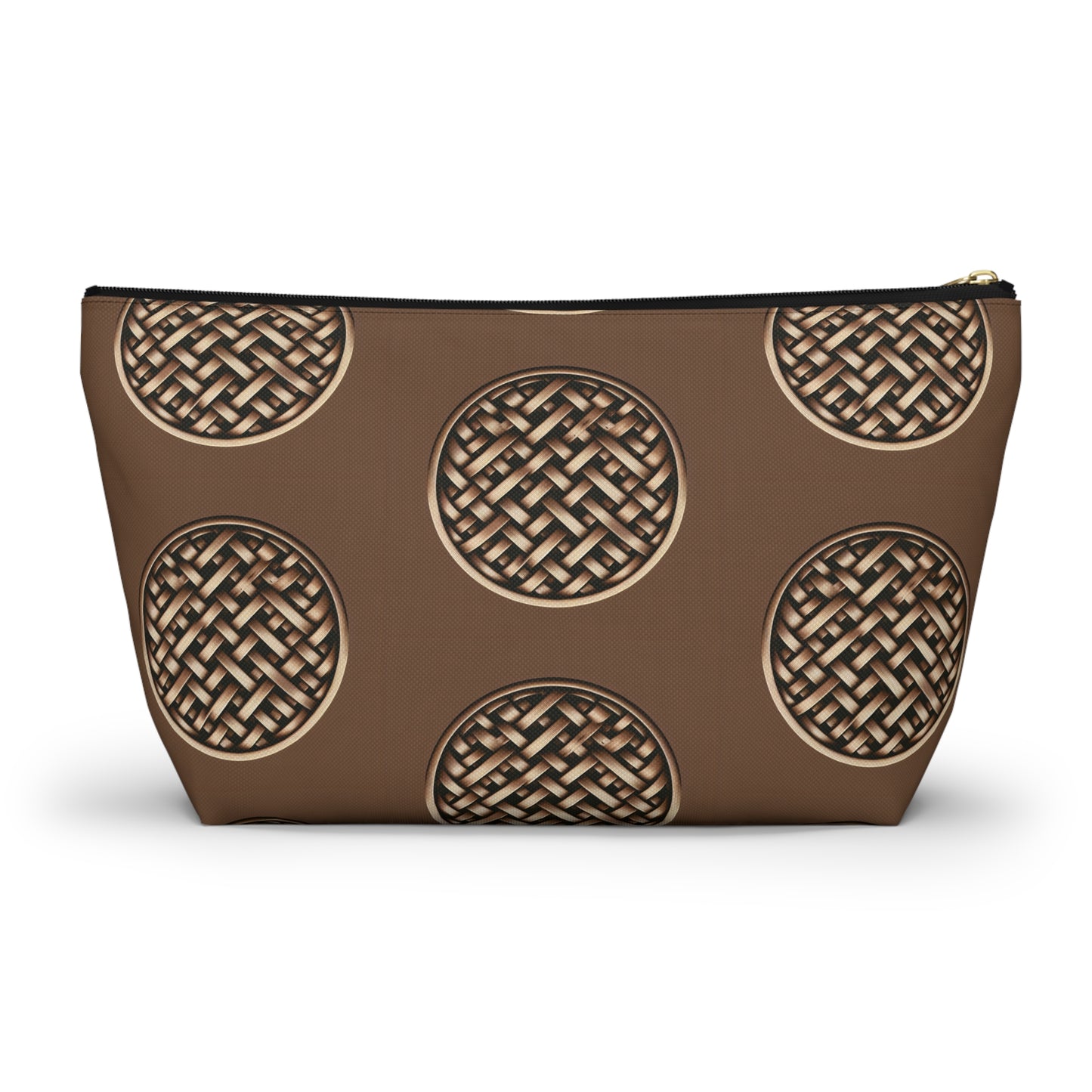 Tropical Accessory Pouch, 2 sizes | Makeup Bag | Perfect for Travel & Everyday Use / Brown Wicker Button