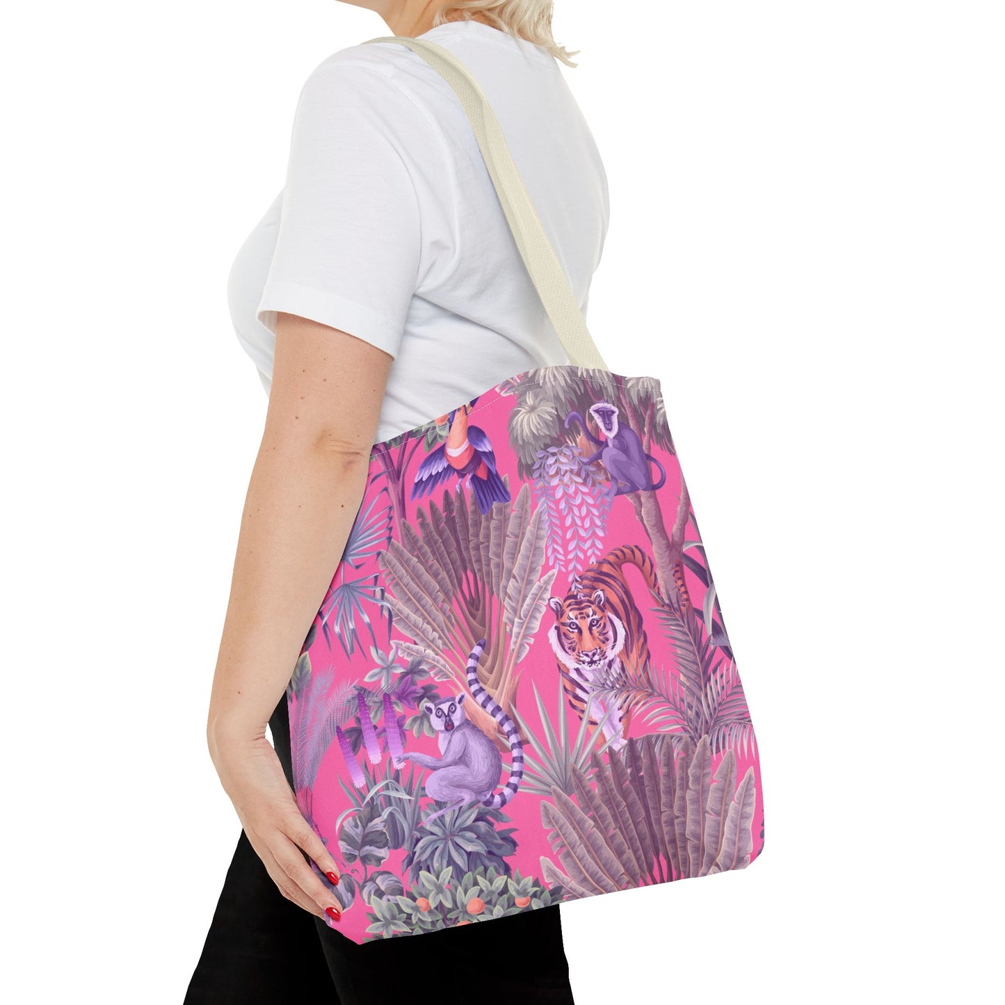 Tiger Haven, Pink Tote Bag - 3 Sizes