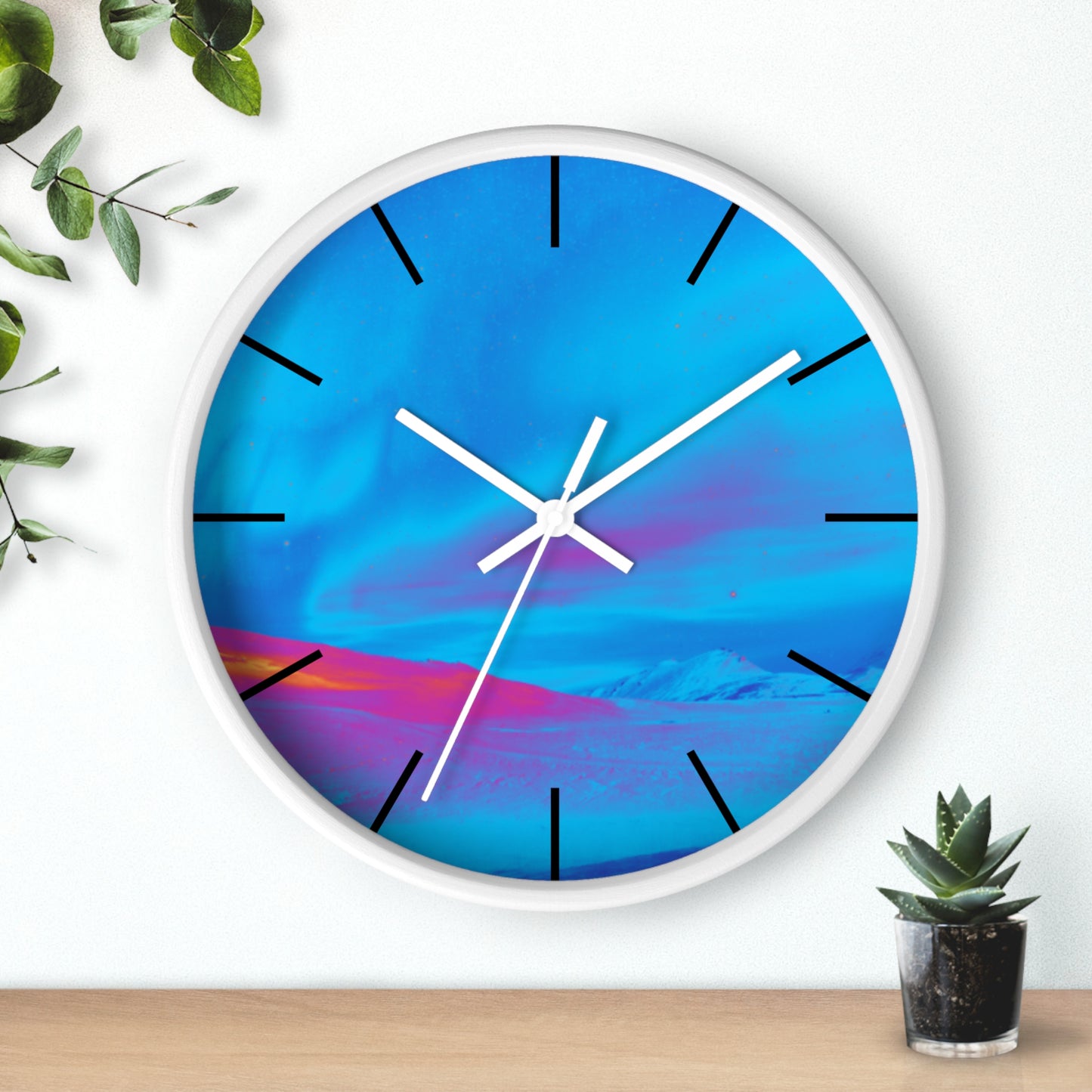 Wall Clock, Cold Ocean Lights/Turquoise, Hands/Base Variants