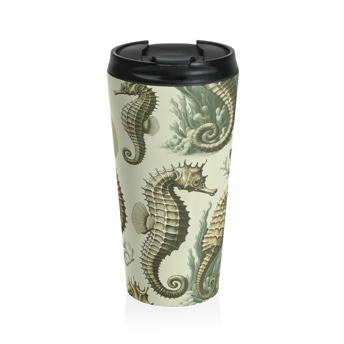 15 oz. Stainless Steel Travel Mug / Seahorse Study