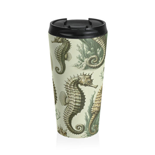 15 oz. Stainless Steel Travel Mug / Seahorse Study