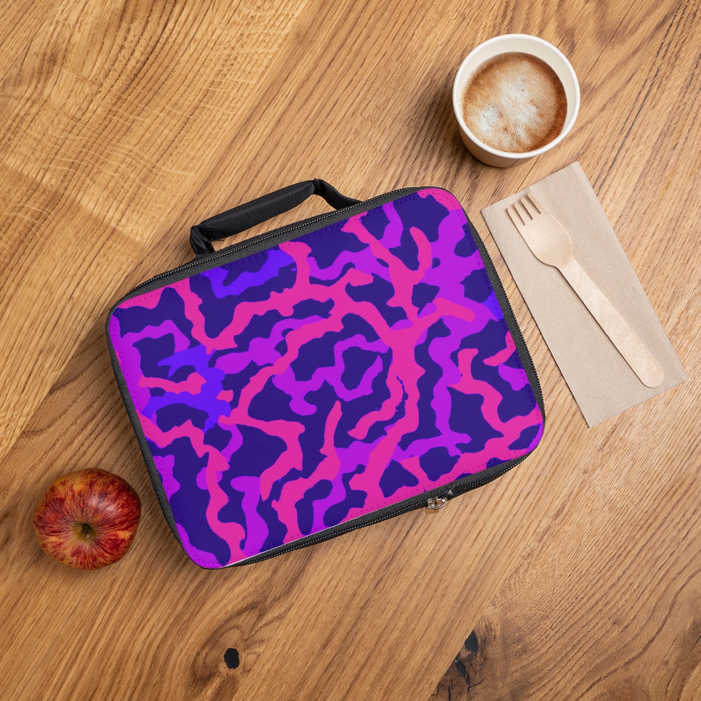 Coral Threads/Heatwave Lunch Bag - Eco-Friendly Insulated Tote, Adult and Child Lunchbox / Perfect for Picnics, Beach Outings