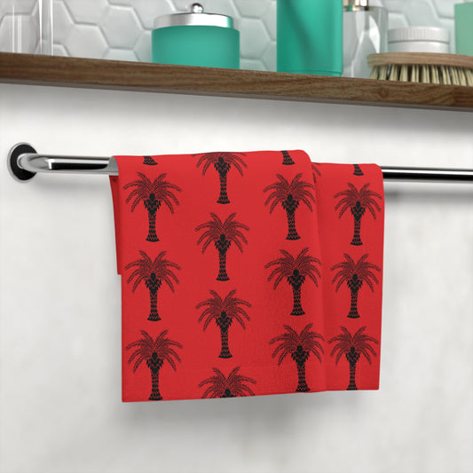 Face Towel - Stylized Palm red