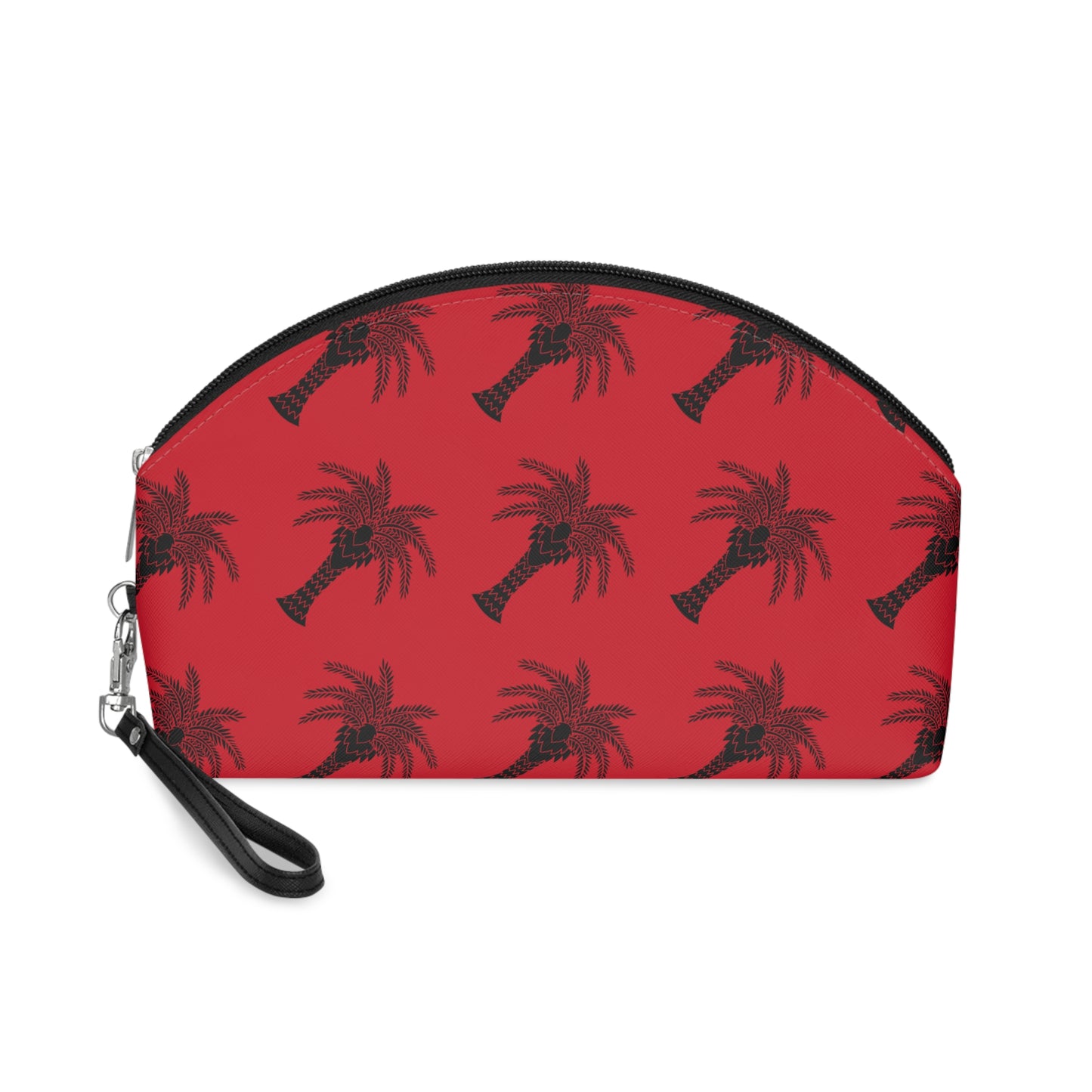 Makeup Bag - Art Deco Palm, dark red