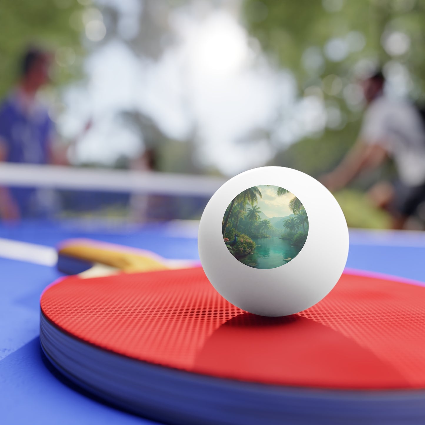Tropical Paradise Ping Pong Balls - 6 Pack with Rainforest River Peacock